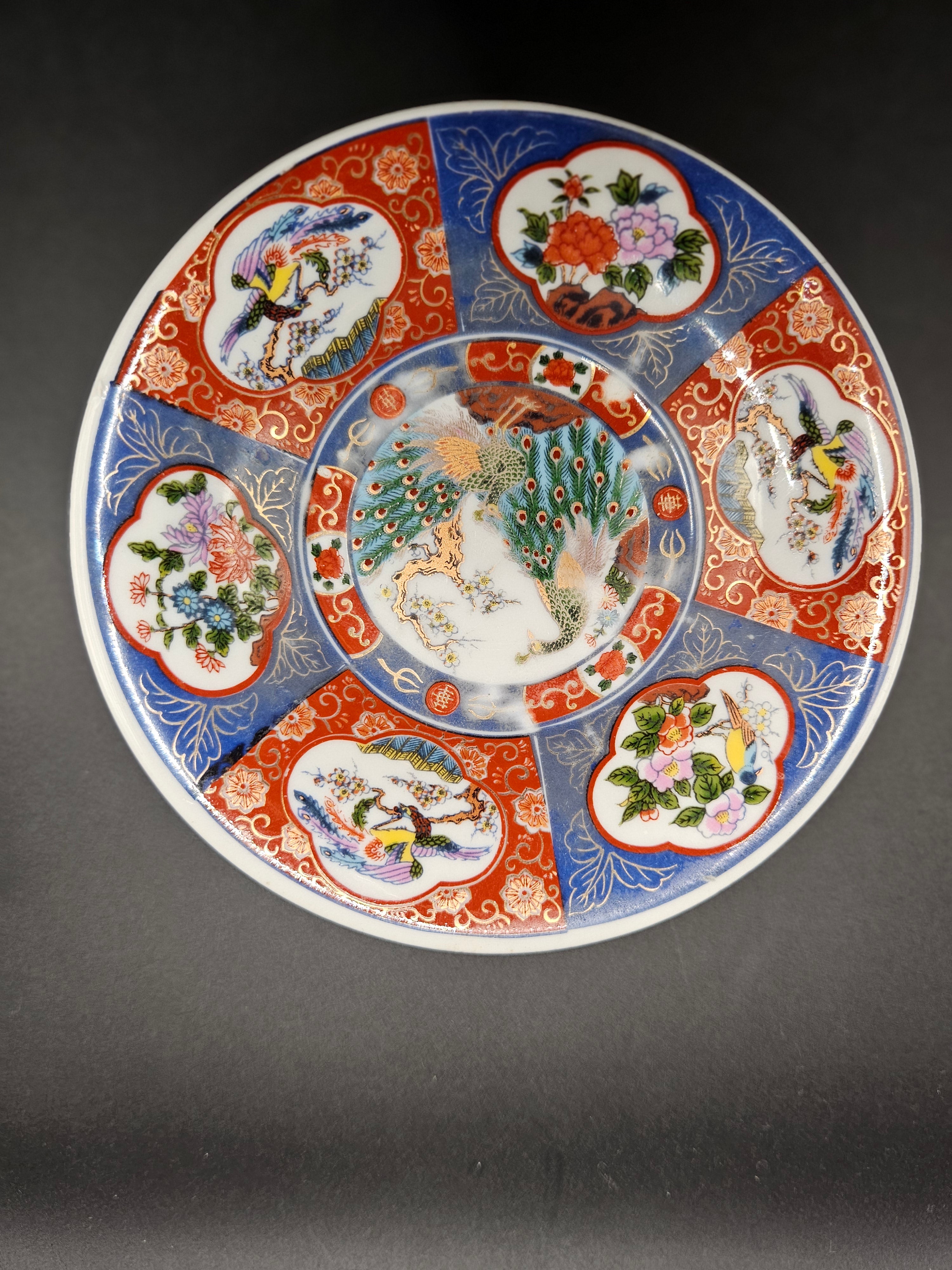 Pratos Decorativos Porcelana Chinesa Al-Taous Estilo Imari - Anos 60/80