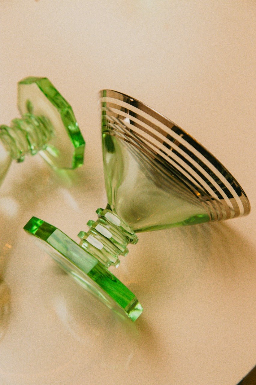 Taça Art Déco de uralina (valor unitário) 