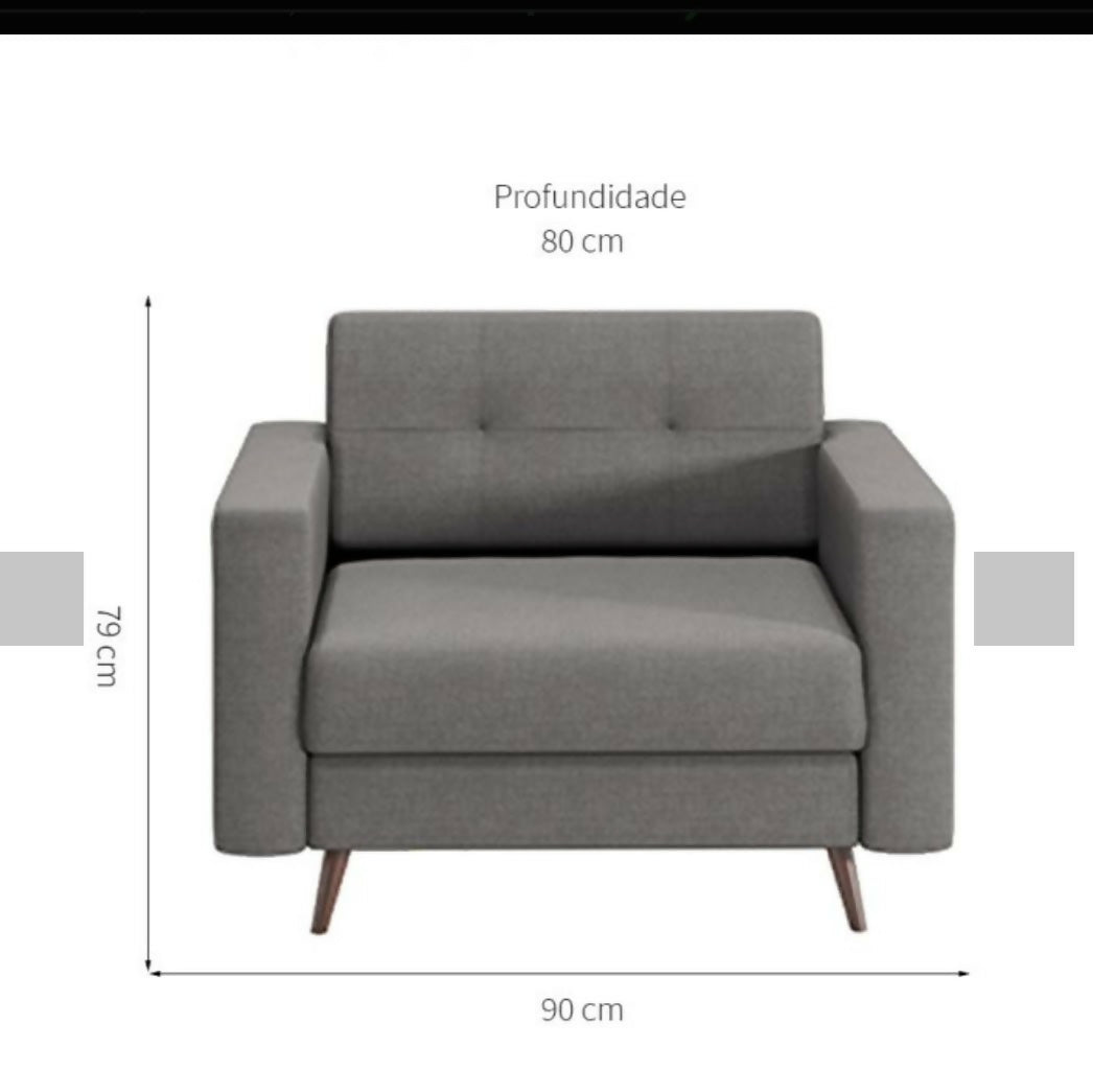 Poltrona Living Linho cinza