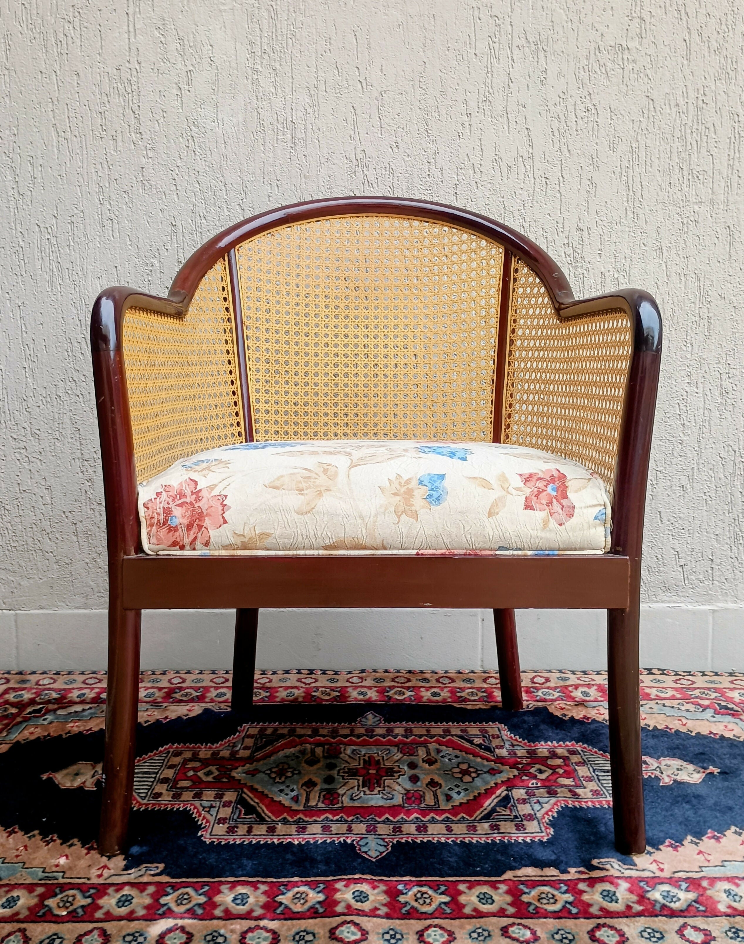 PAR DE CADEIRAS / POLTRONAS EM MADEIRA COM PALHA INDIANA – ANOS 60/70