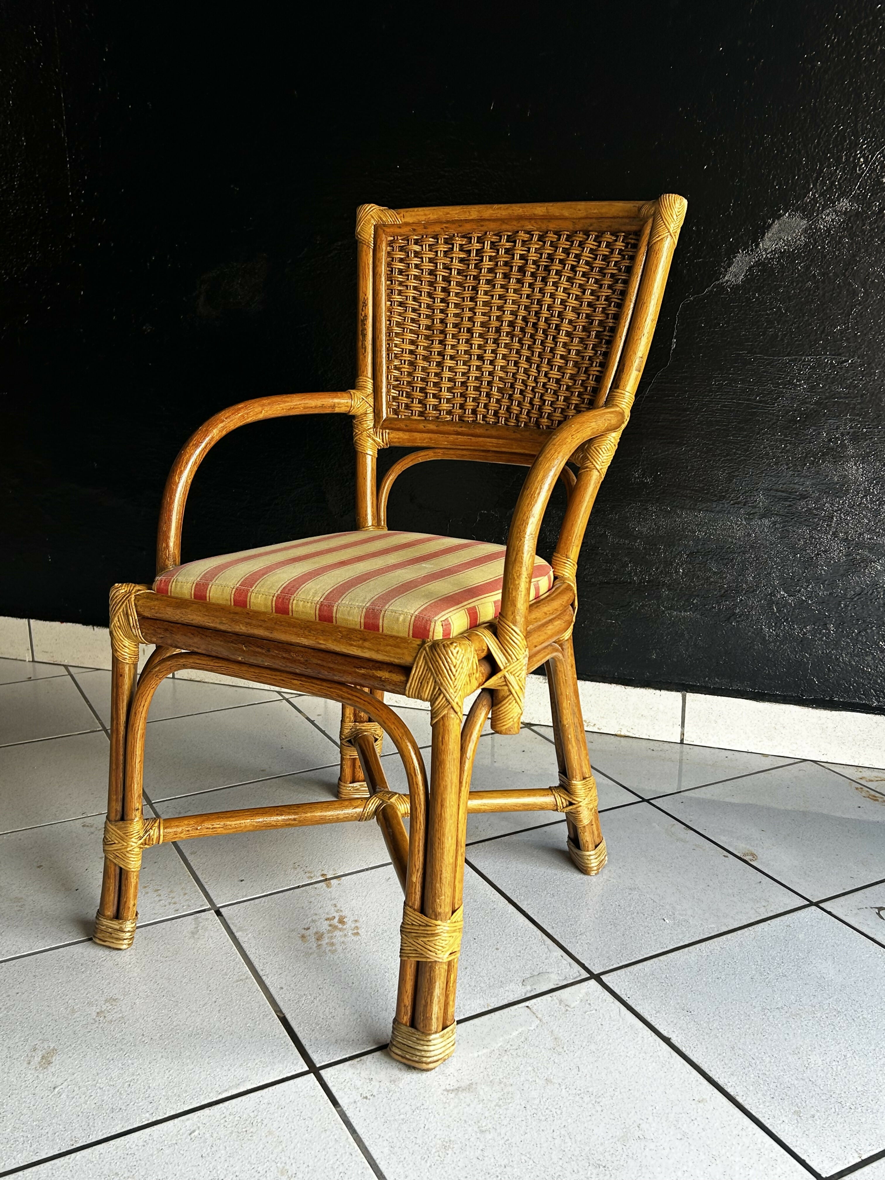 Quarteto Cadeiras Armando Cerello em rattan / fibra natural