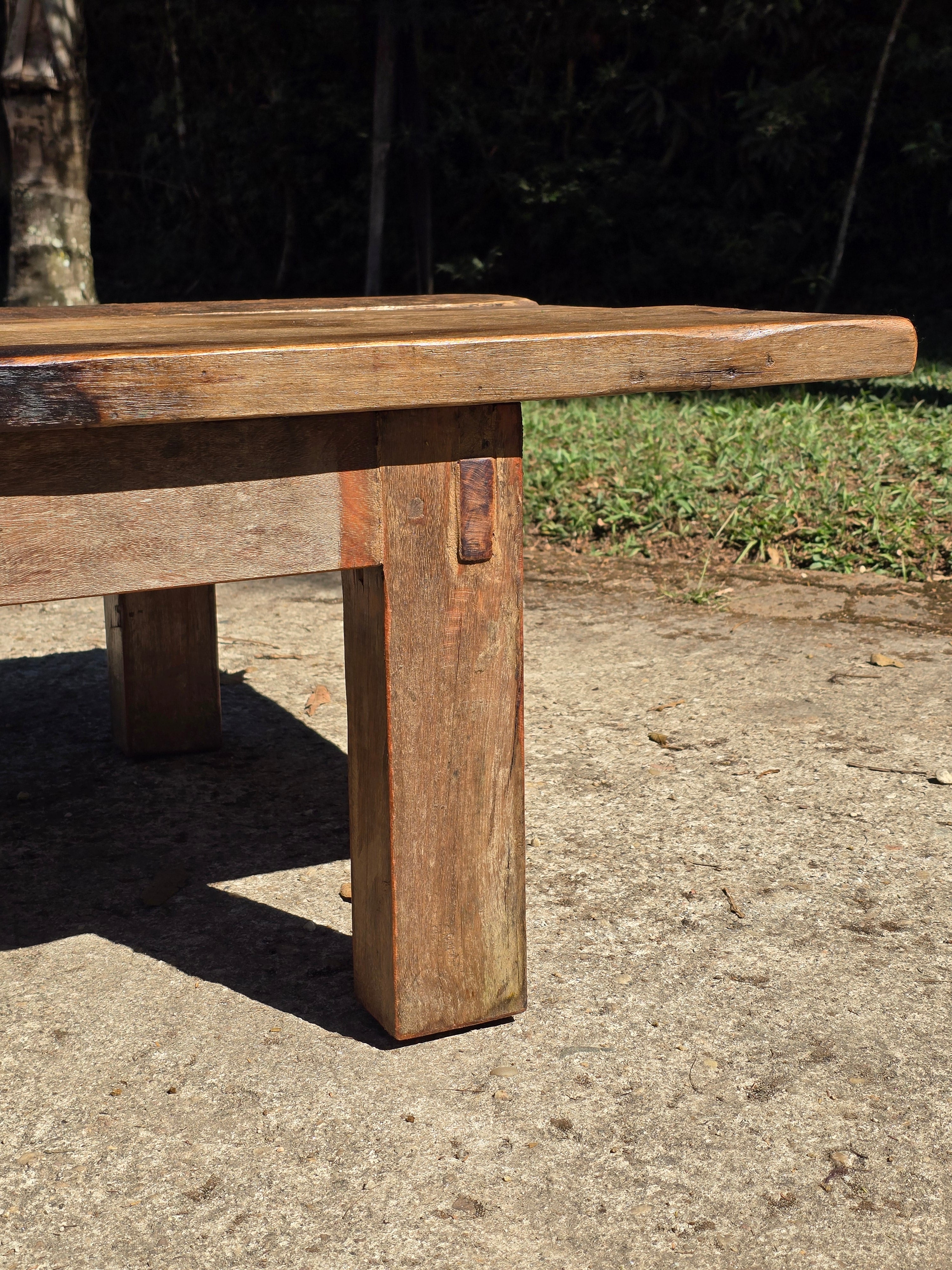 Mesa de Centro Antiga Madeira Maciça Garimpo Mineiro