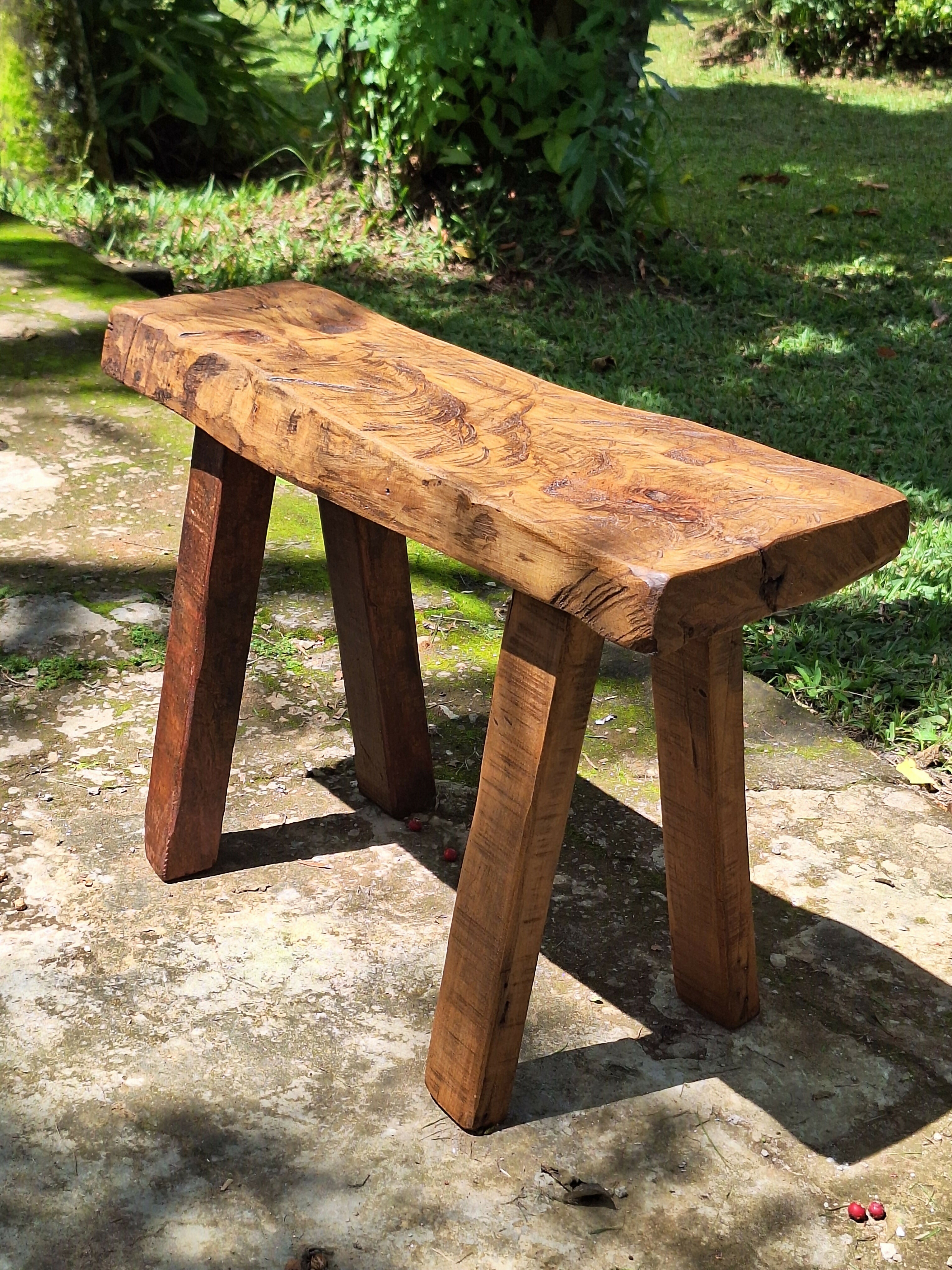 Banco Rústico Madeira Maciça Garimpo Mineiro