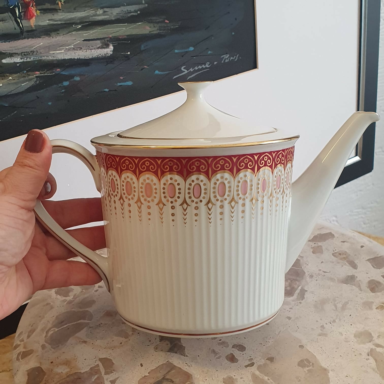 Conjunto para café e chá em porcelana argentina Verbano, 29 peças. Primeiríssima qualidade, impecável!