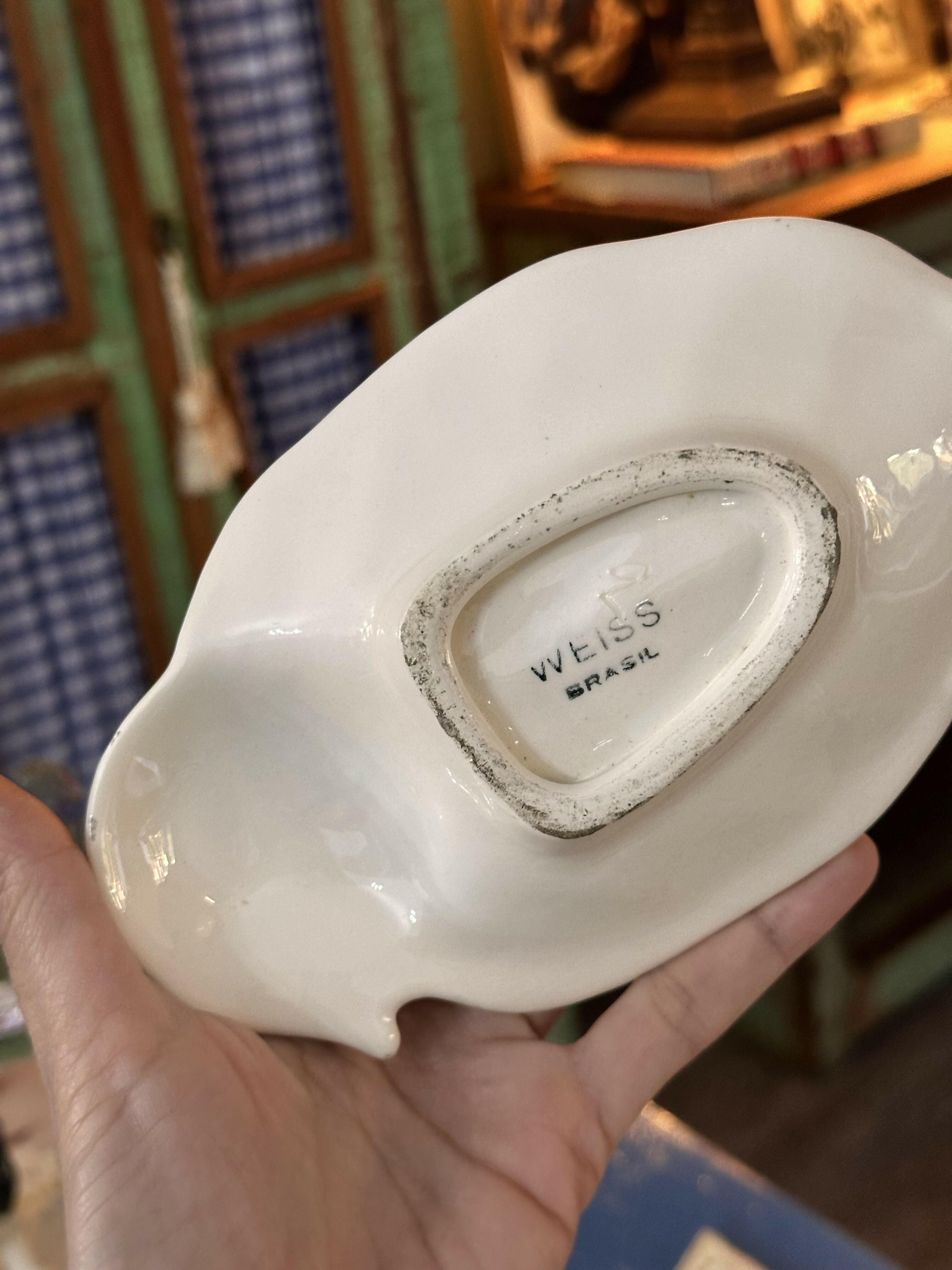 WEISS-Maravilhosas travessas / pratos em formato de folhas 🍃 com delicados pêssegos 🍑. valores diferentes consultar anúncio