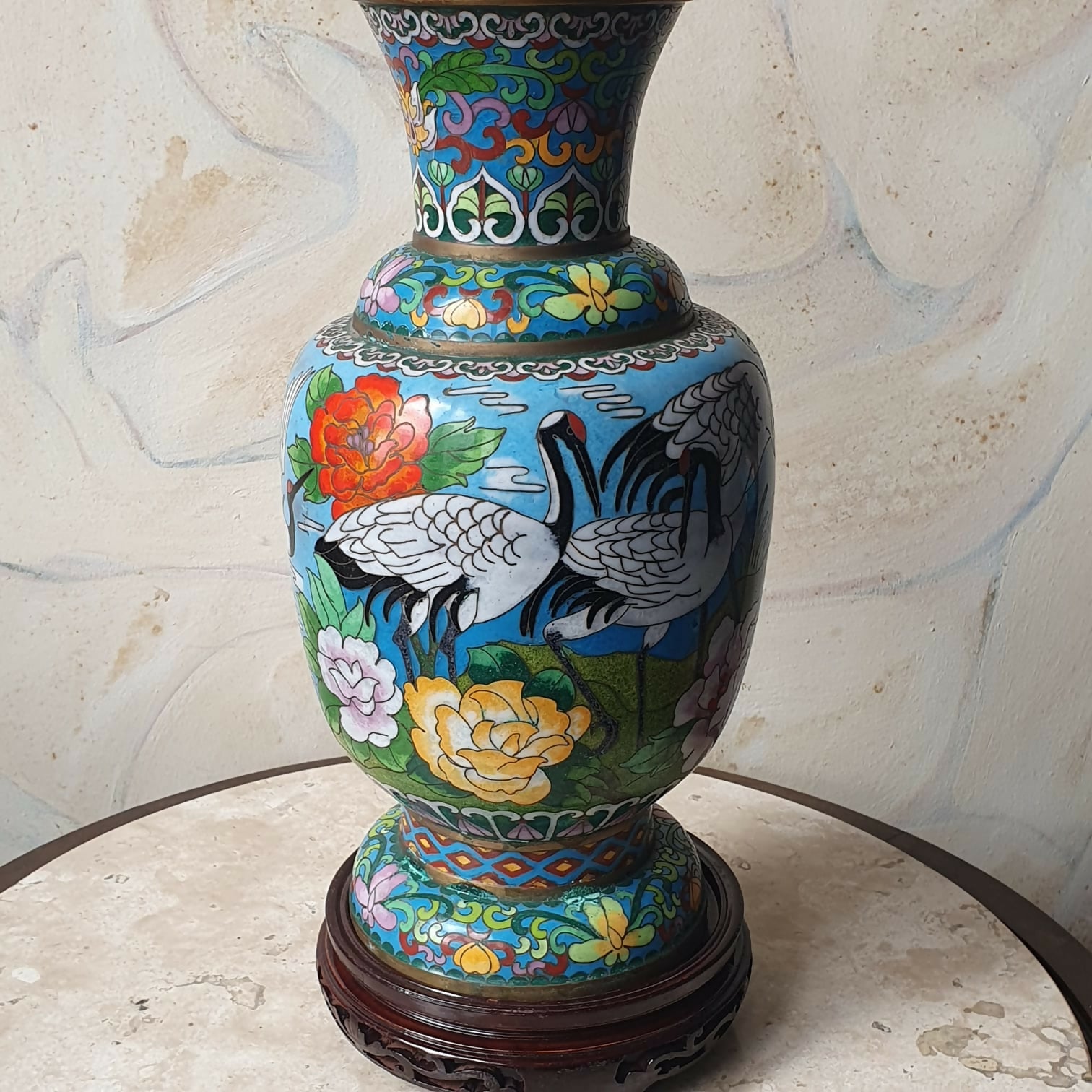 Vaso chinês Cloisonné raro