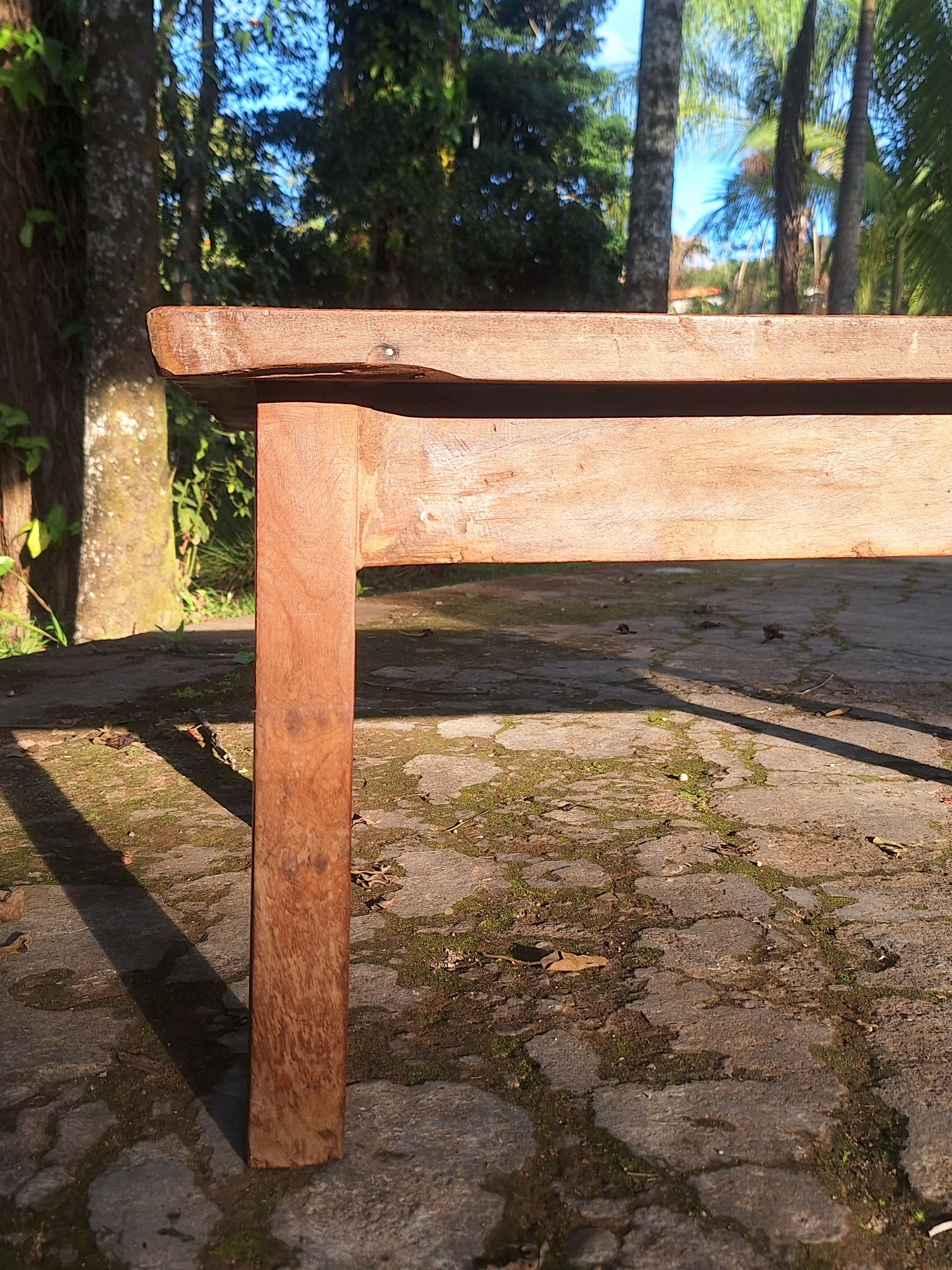 Mesa de Centro Antiga Madeira Maciça Garimpo Mineiro