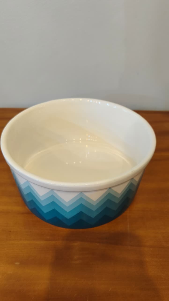 Tigela Decorativa Pet Studio – Estampa Geométrica em degradê Azul | 22,5 Cm