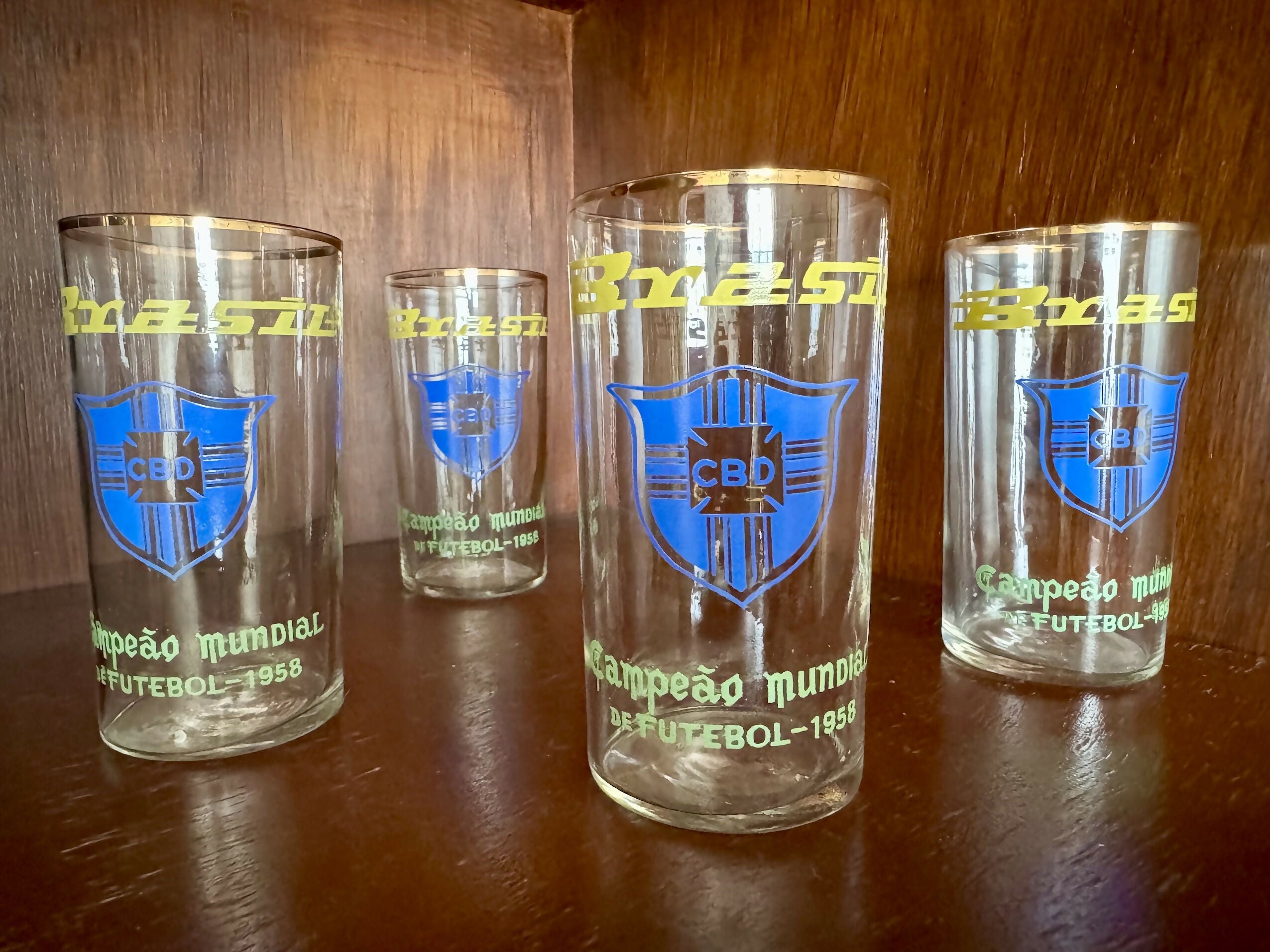 Memorabília - Relíquia - Conjunto Copos Copa do mundo 1958 Brasil Campeão