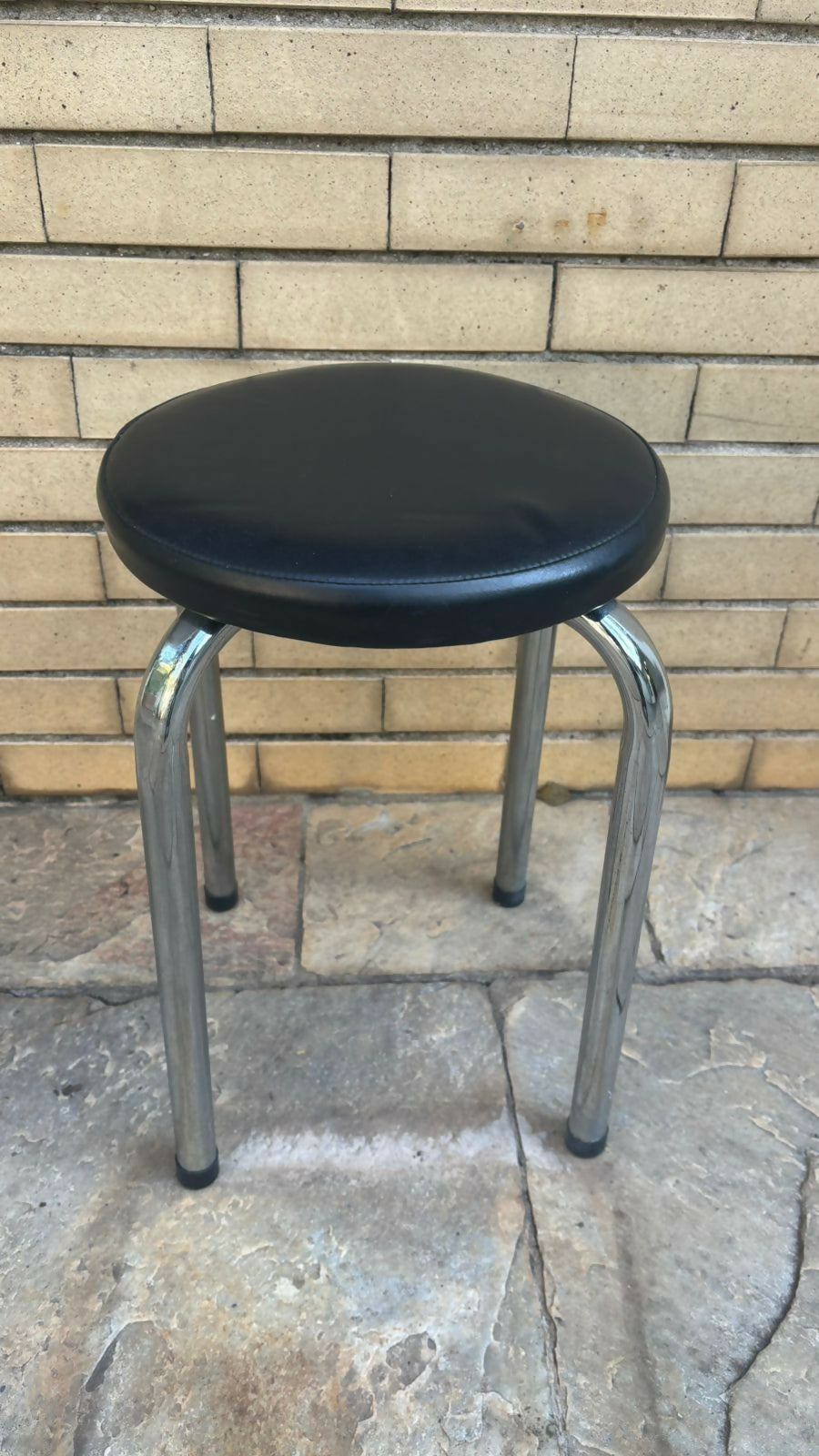 Banqueta inox e courino