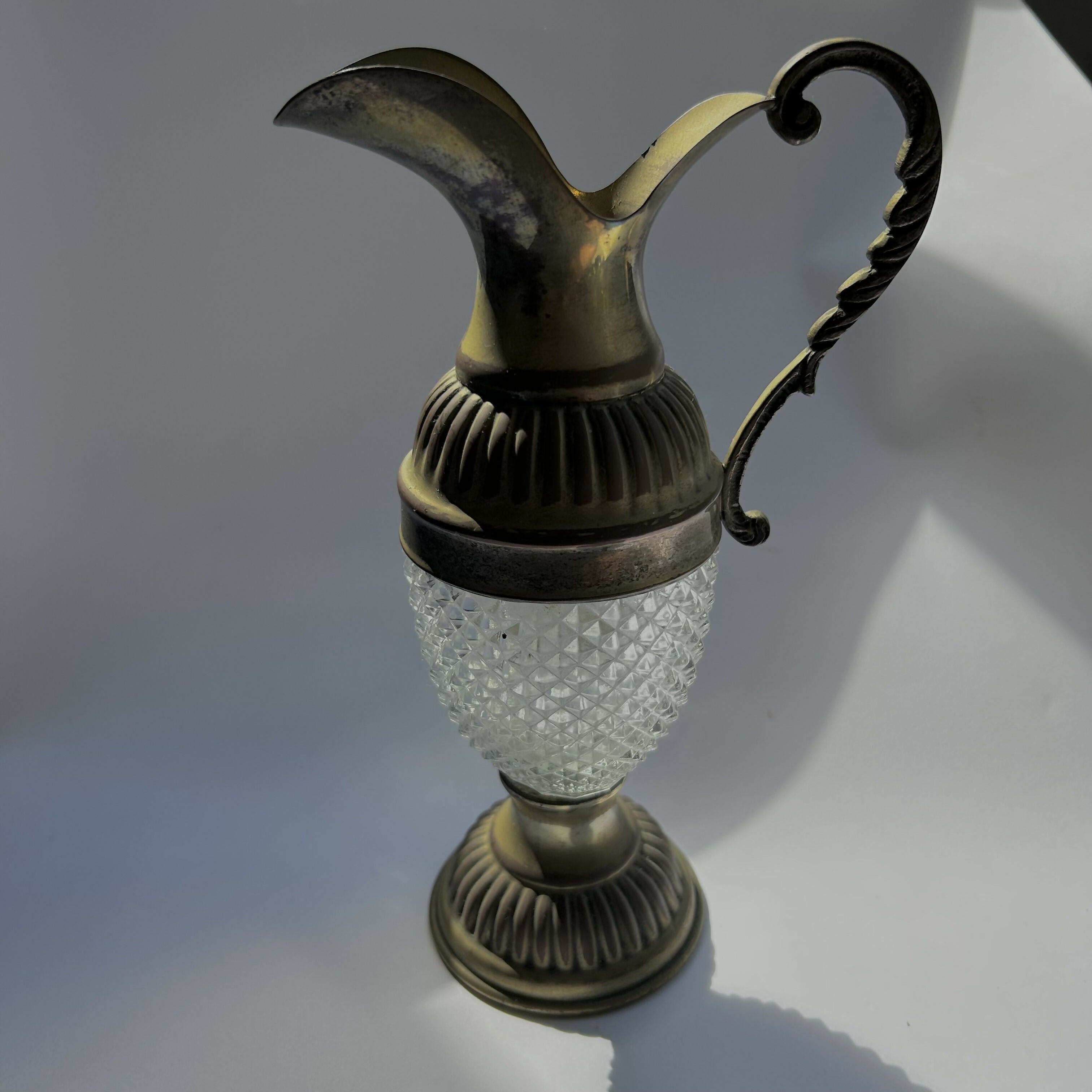 Ânfora de vidro e metal Pransdor