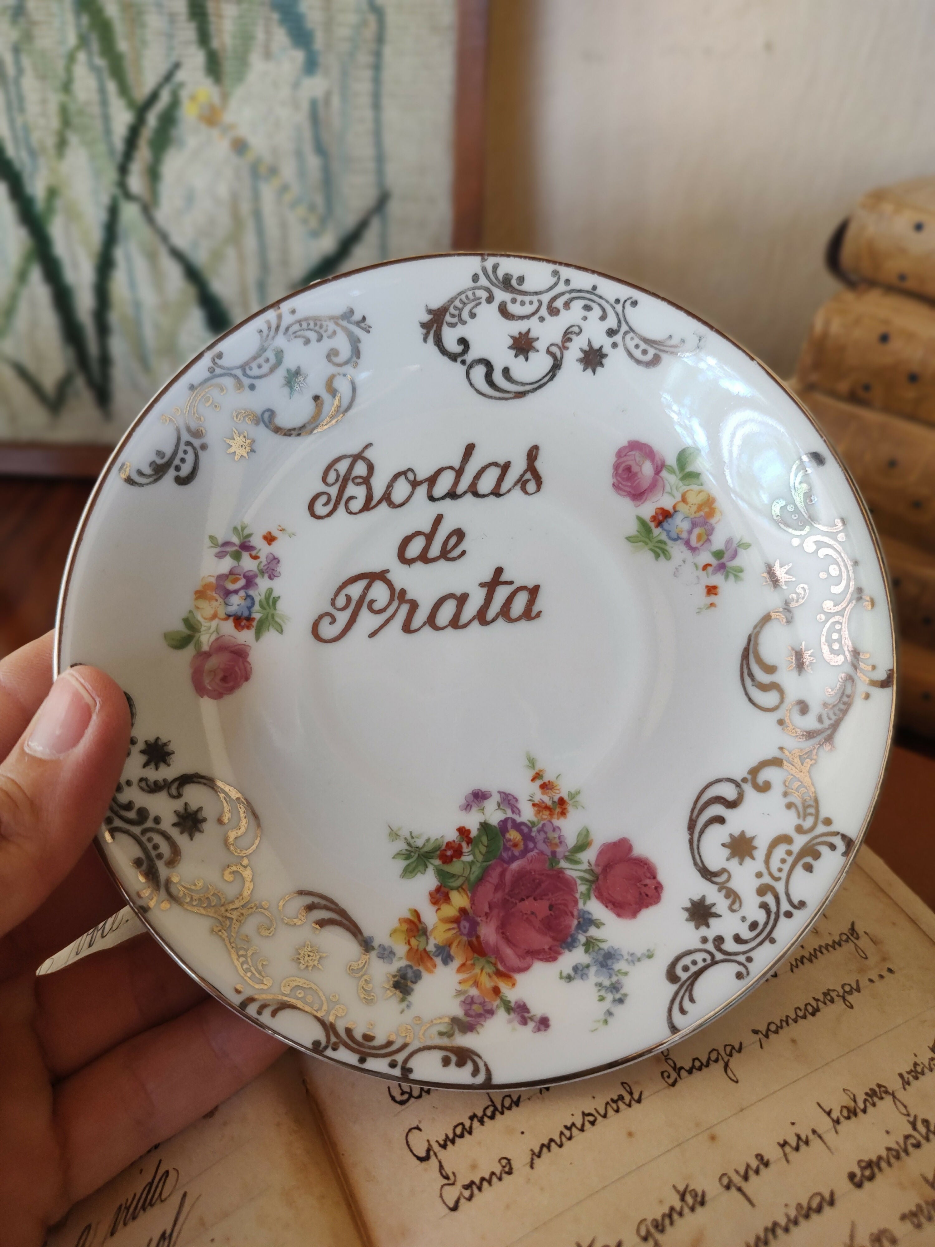 Antigos Pratinhos de parede Bodas de Prata (valor unitário)