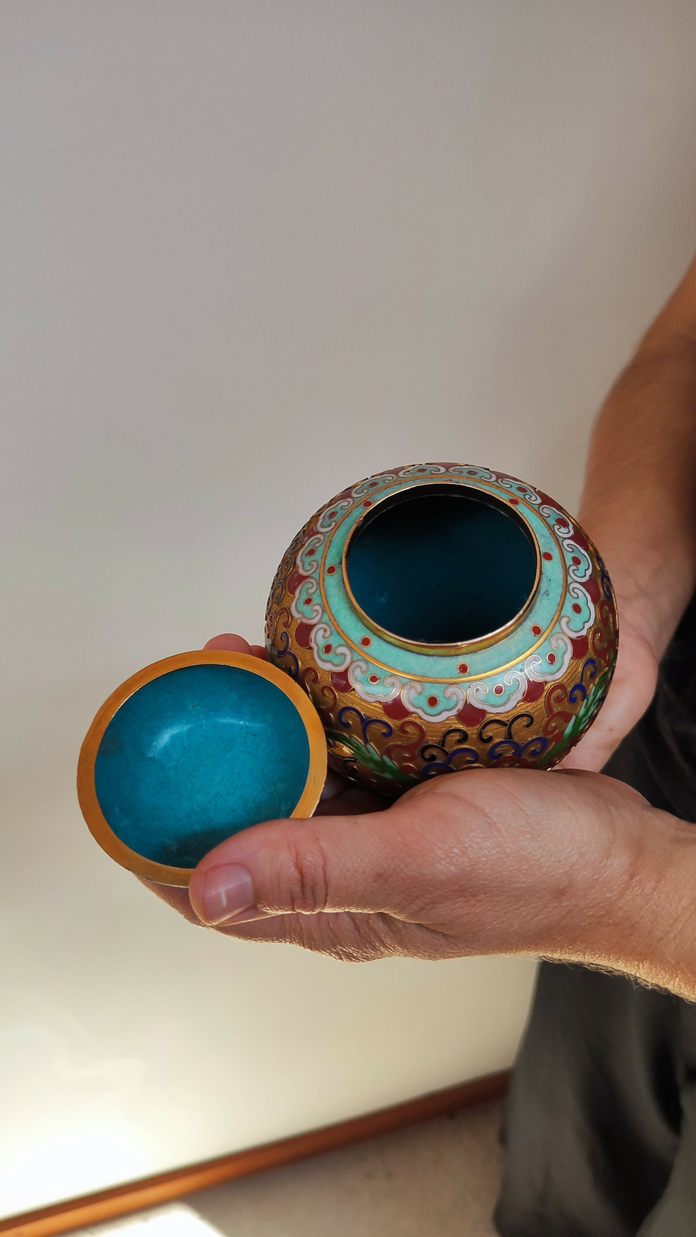 Par de Adornos em Cloisonné