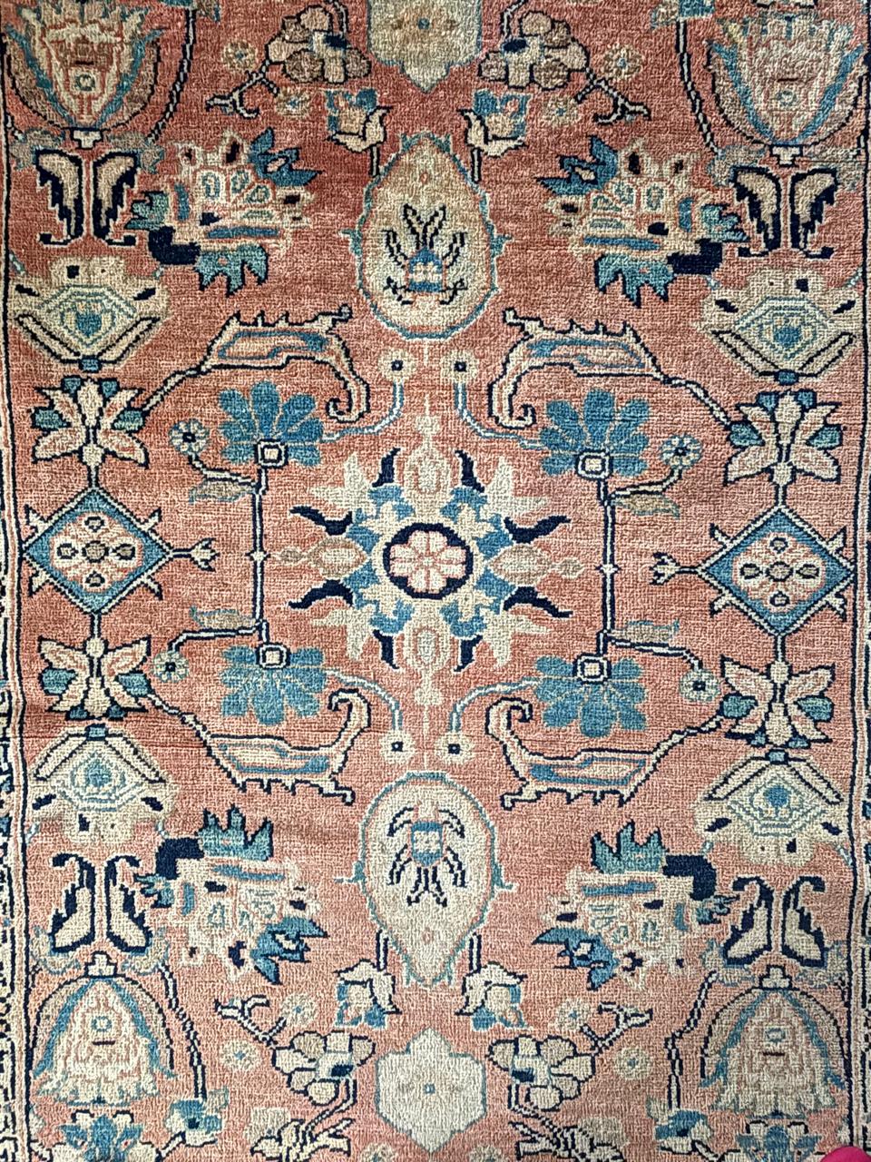 Tapete persa Tabriz em tons de rosa e azul, 180 × 125 cm (DMCPS_083)
