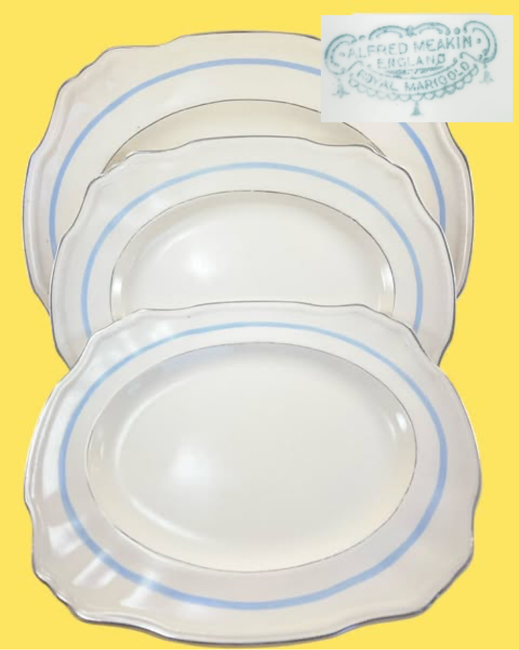 Porcelana Alfred Meakin England Royal Marigold Jogo de travessas