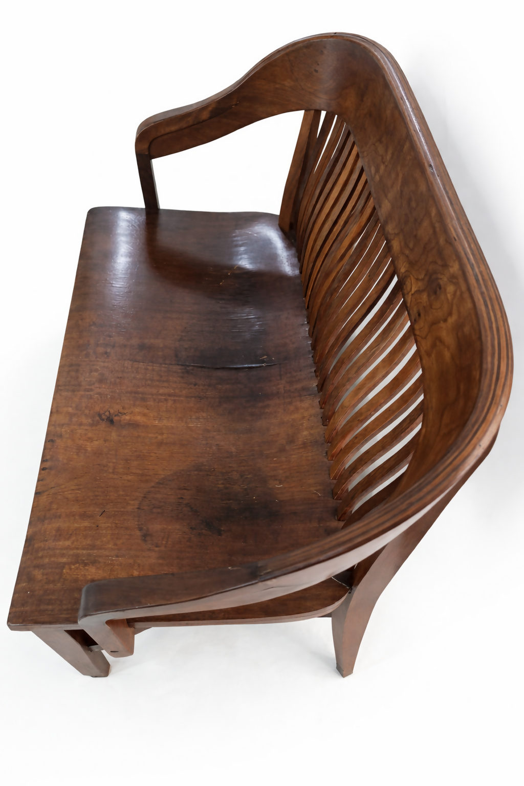 Banco Cimo com encosto ripado em Imbuia maciça