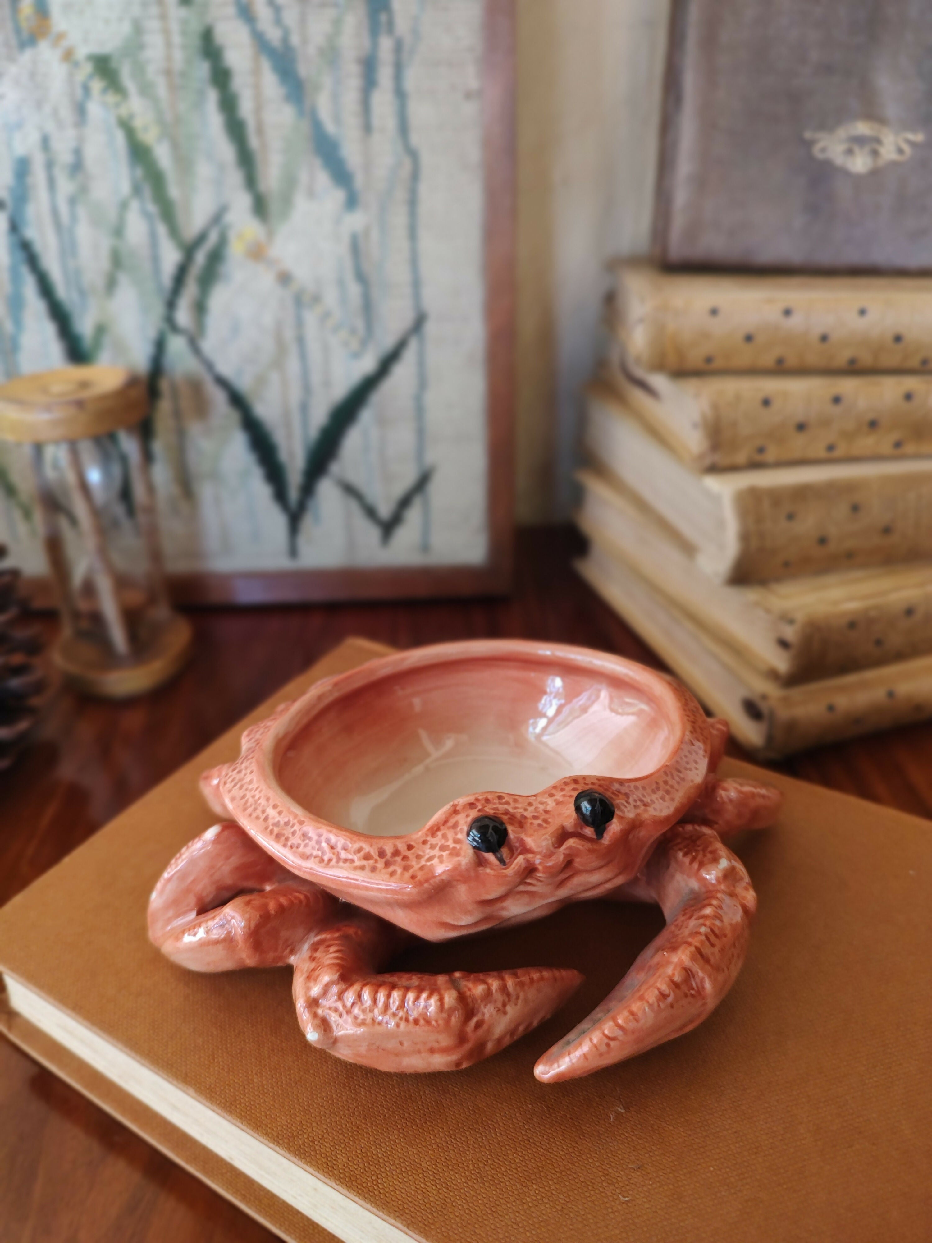 Petisqueira / Pinga Joia Caranguejo em Porcelana americana Fitz and Floyd