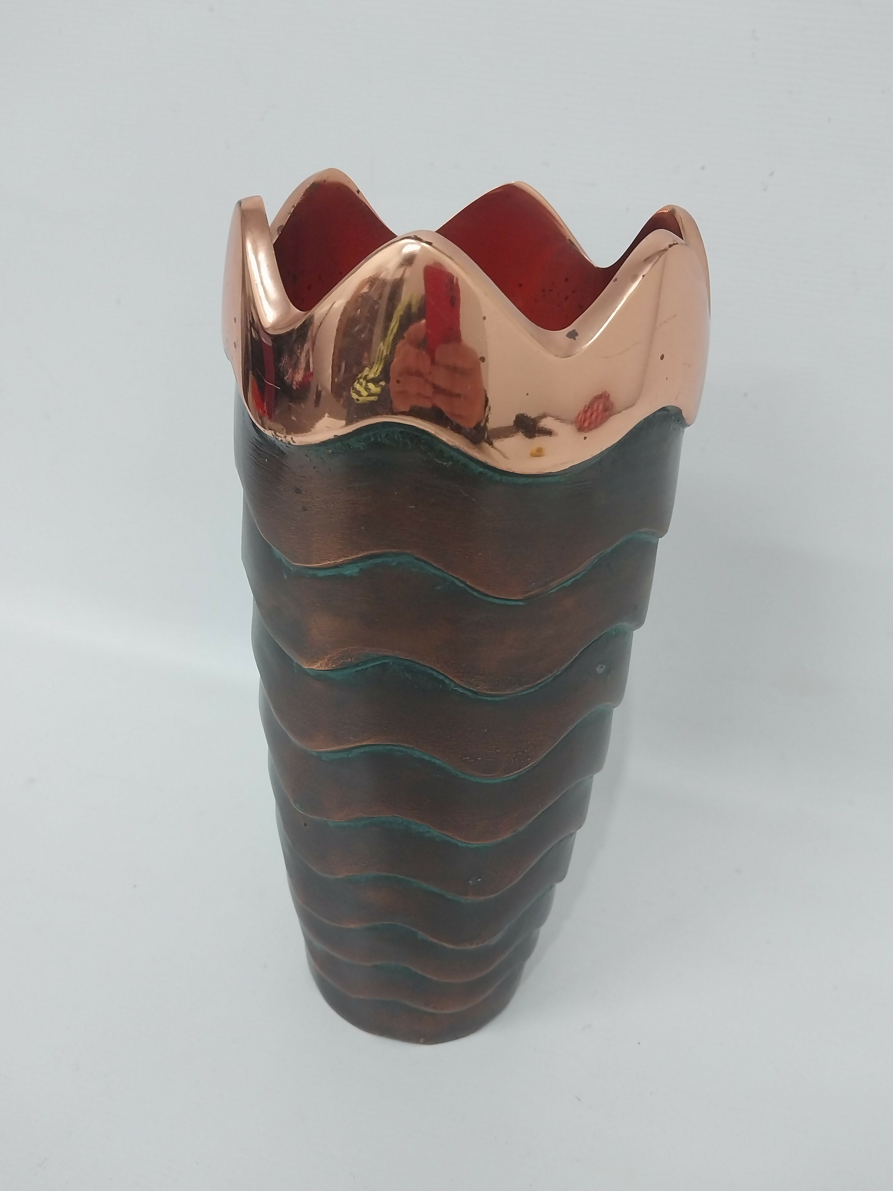 Vaso em cobre Art Deco Copper Canyon Nambe