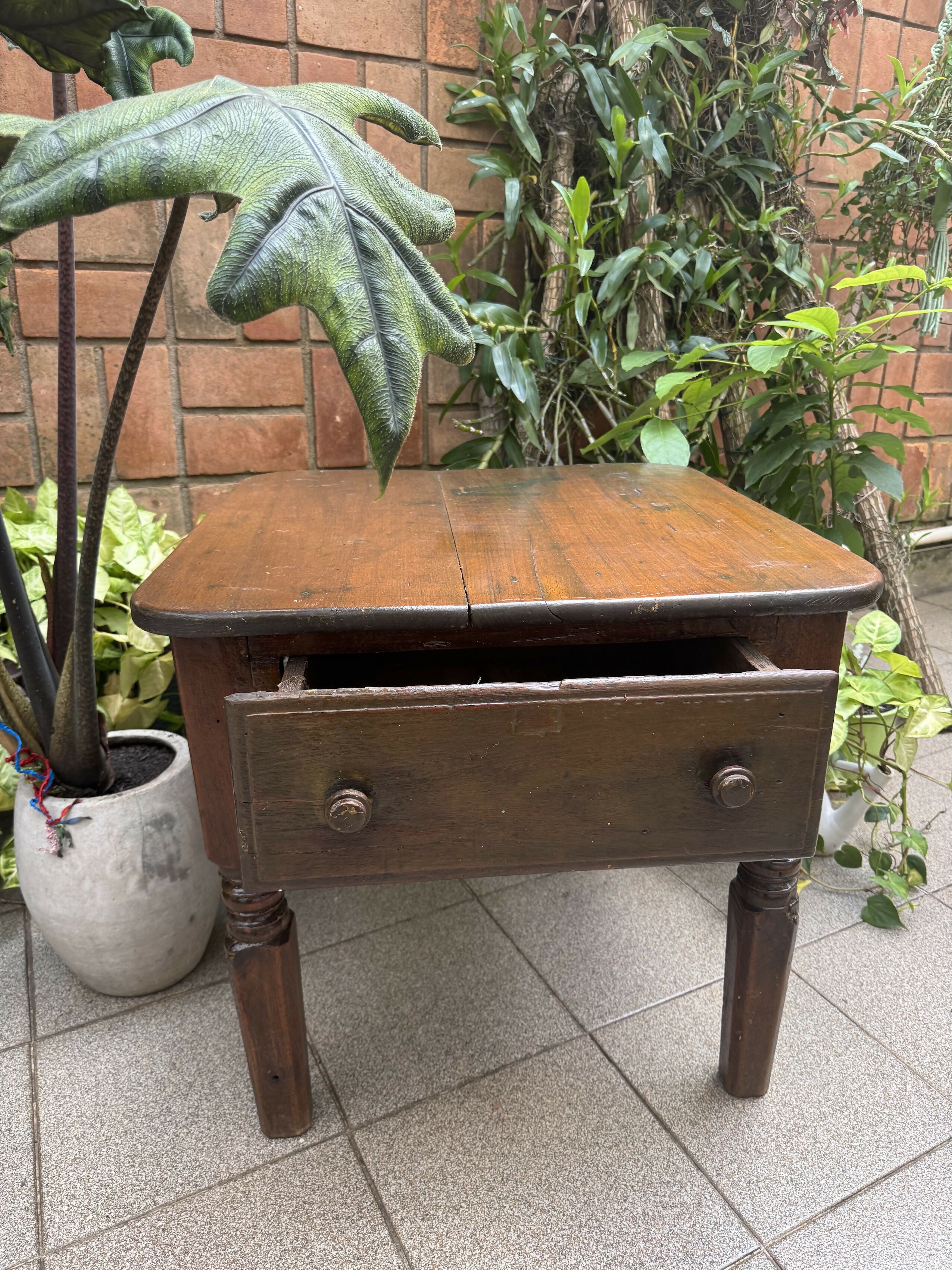 Mesa Mesinha Auxiliar Rústica Madeira Nobre