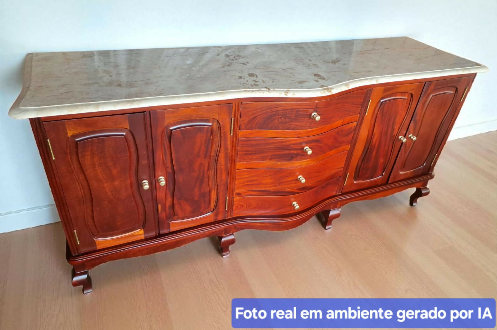 Sala de Jantar Luis XV com Mármore Travertino