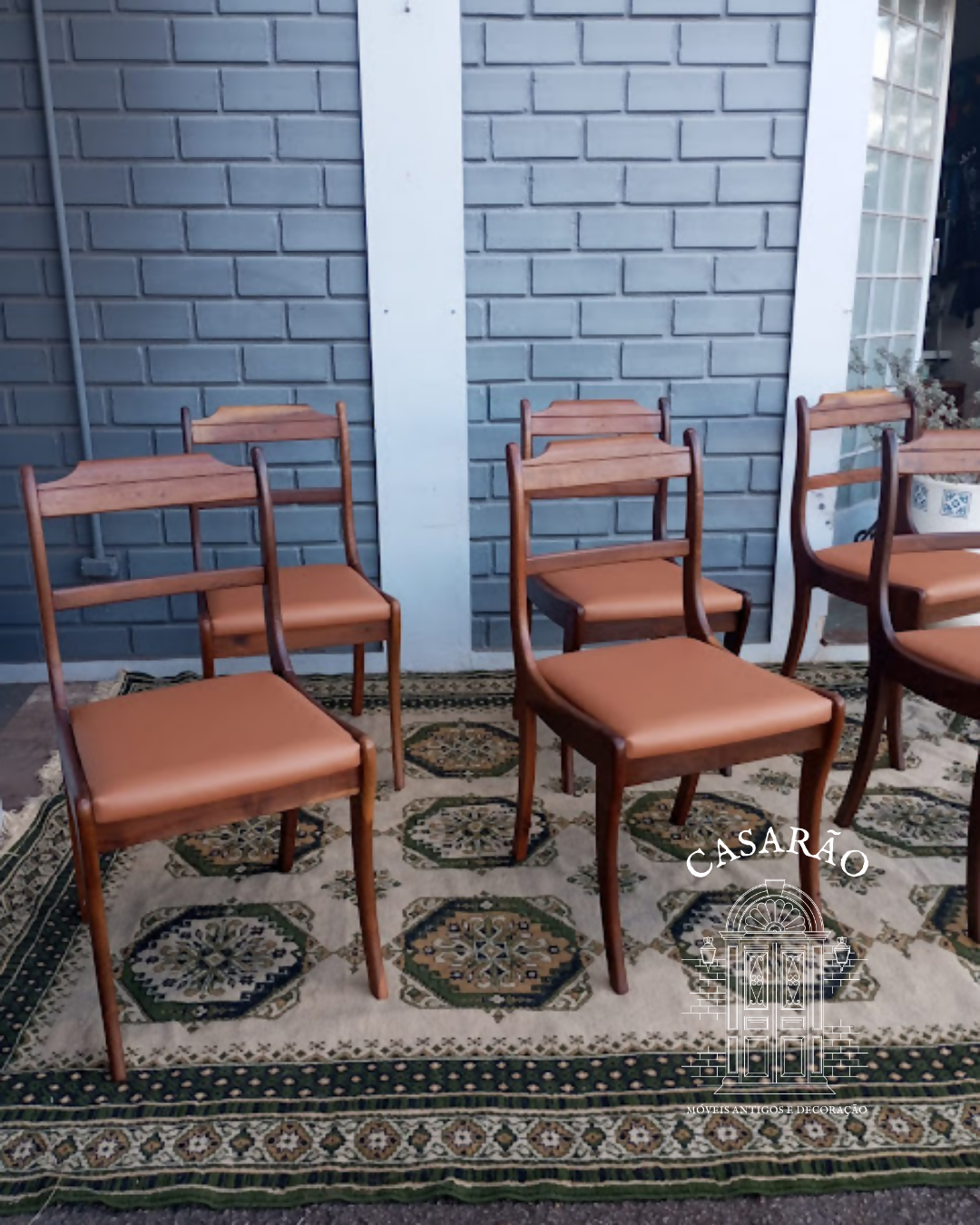 Jogo de 6 cadeiras inglesas madeira imbuia