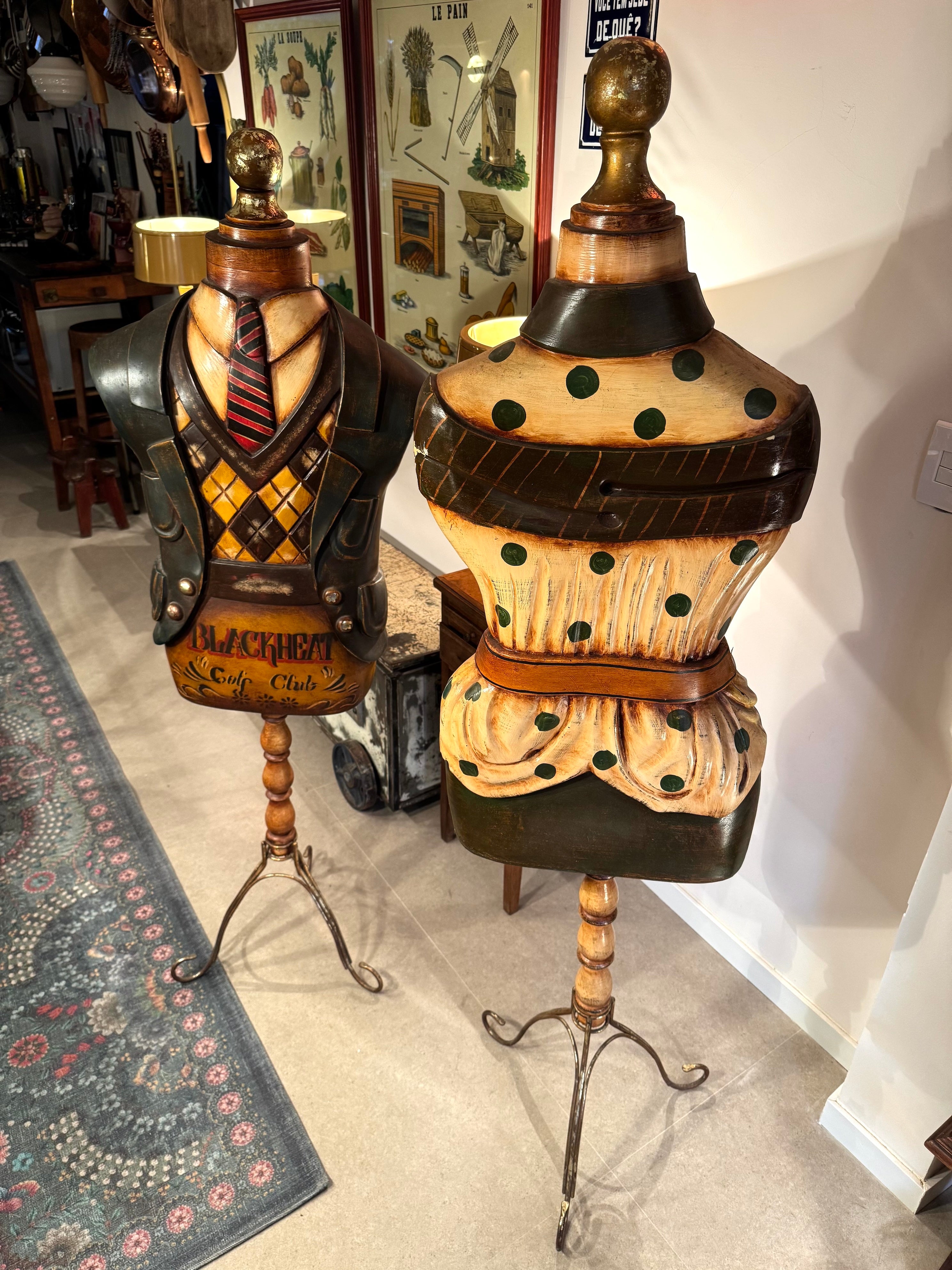 Cabideiros Manequins Escoceses Muito Antigos - Preço Unitário