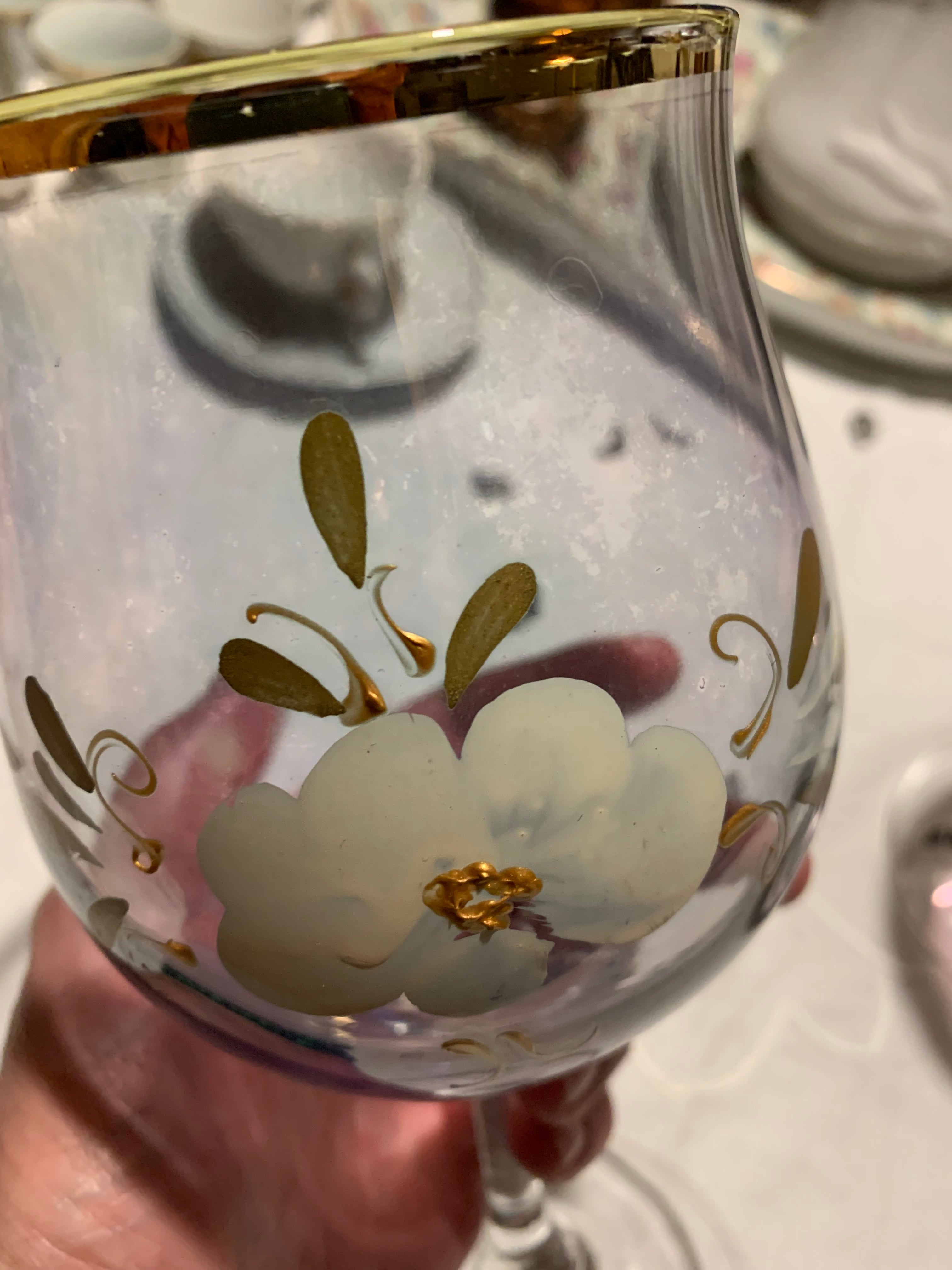 Maravilhosas Taças antigas em demi cristal coloridas