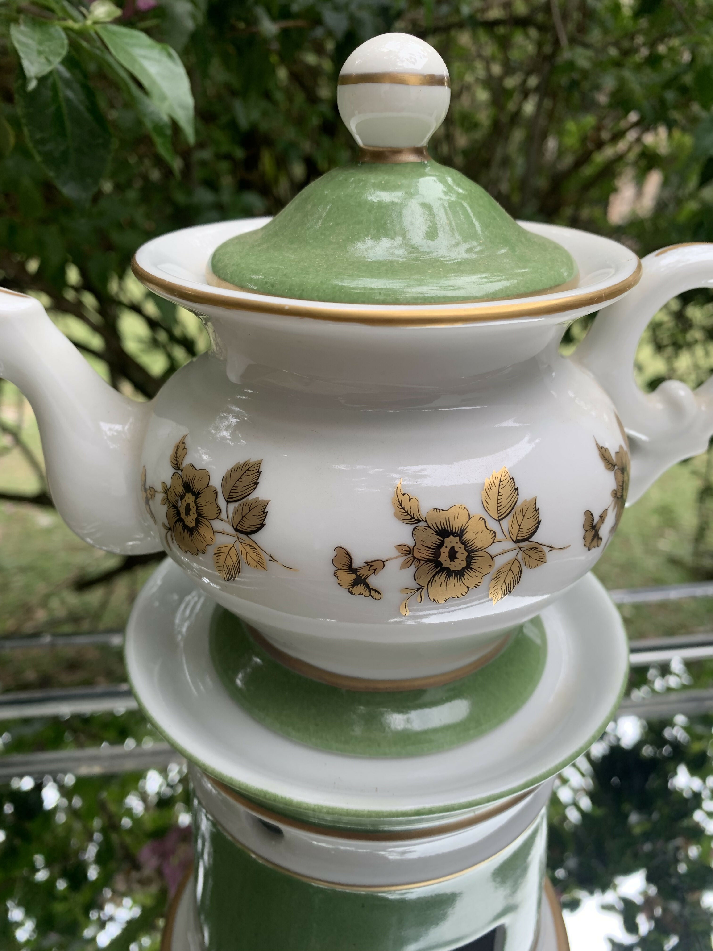 Bule com rechaud em porcelana Porbras Raríssimo
