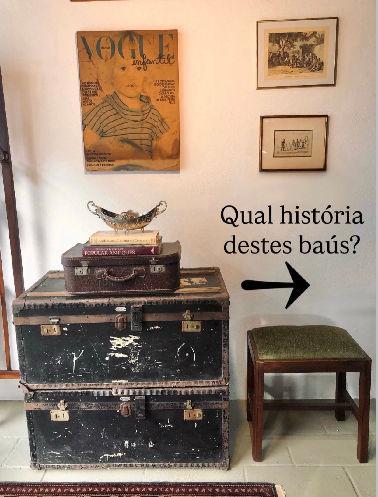 Baús vintage relíquia histórica da imigração