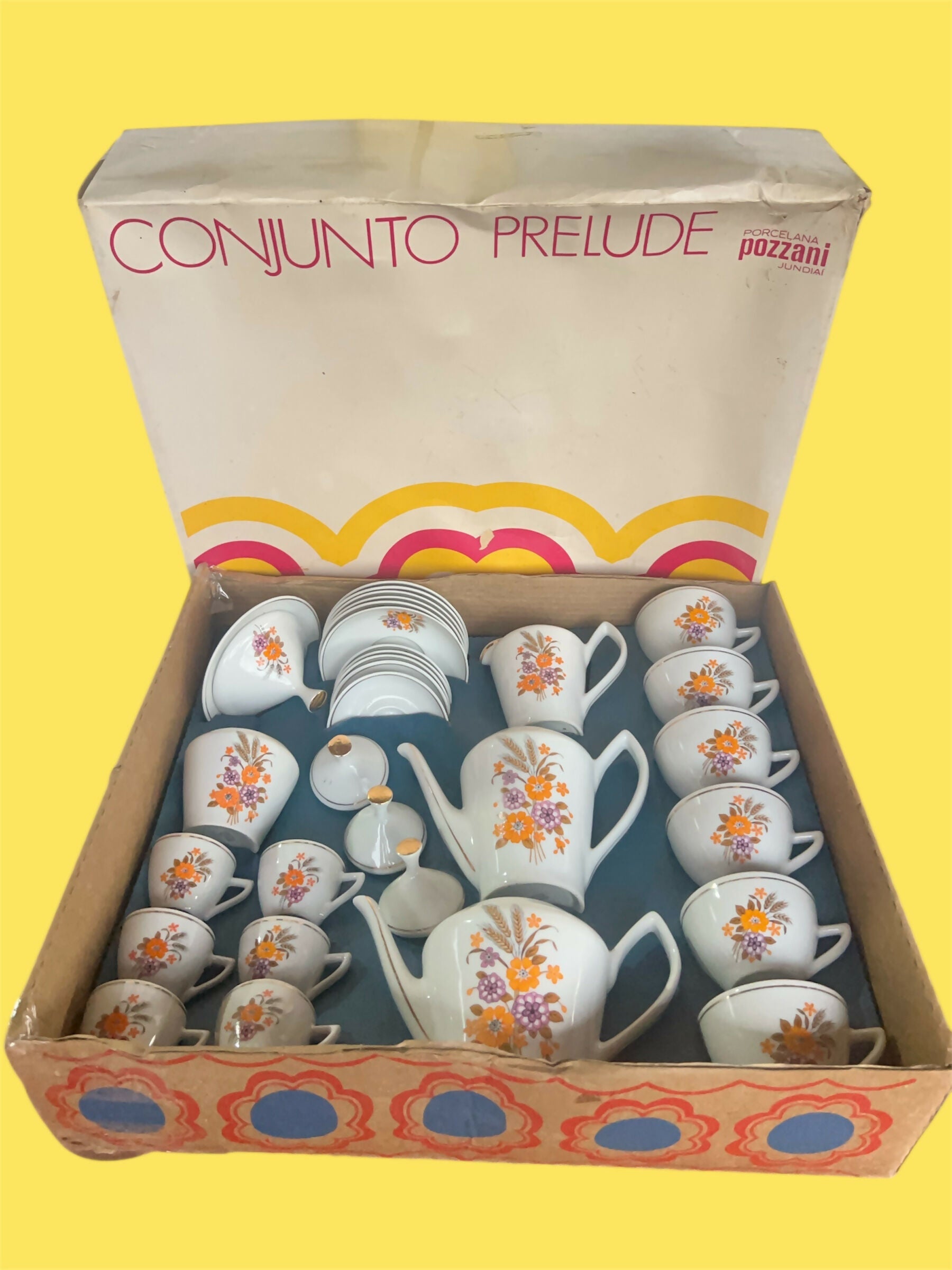 Jogo de chá e café Porcelana Pozzani na caixa!