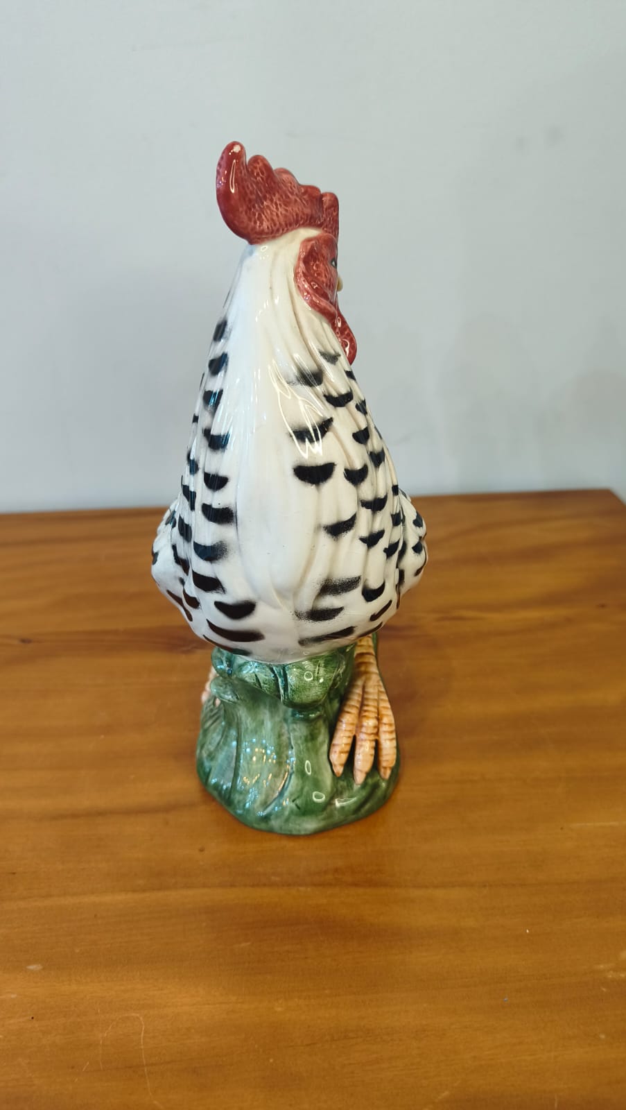 Galo Decorativo em Cerâmica Esmaltada – 27 cm