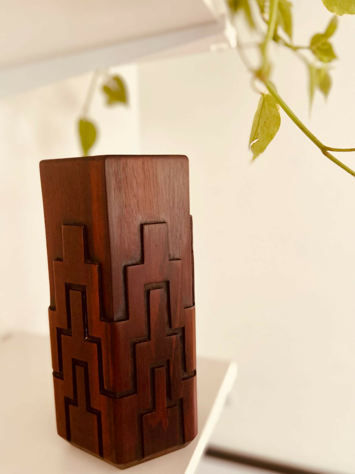 Vaso sextavado em jacarandá (anos 60/70) (DMPS_059)