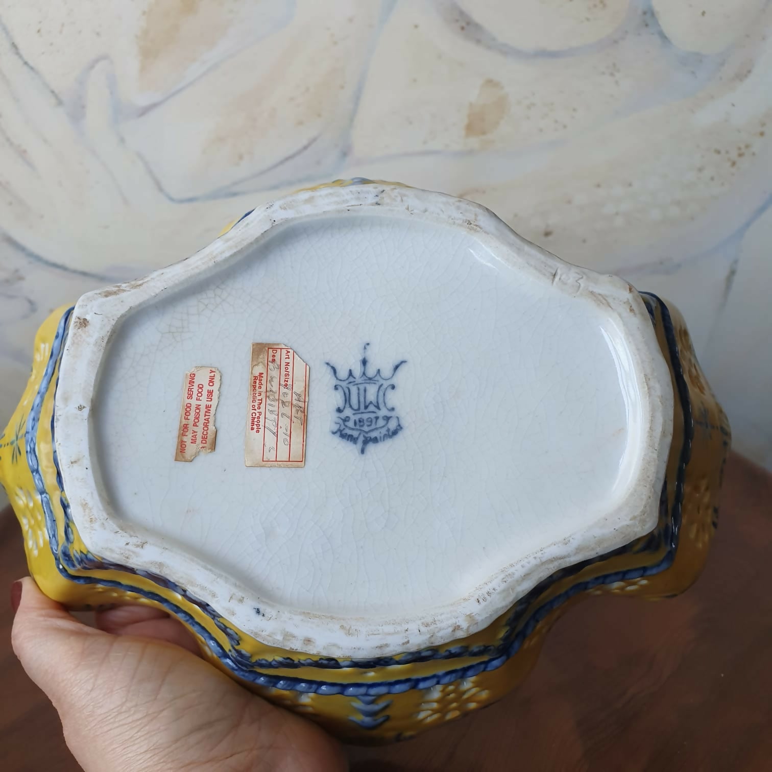 Raro e antigo centro de mesa em porcelana oriental United Wilson