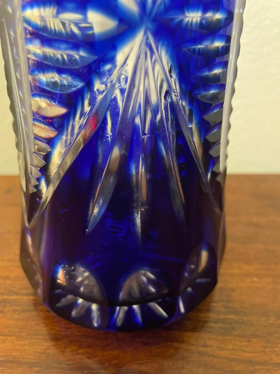 Licoreira em cristal double azul cobalto Bohemia