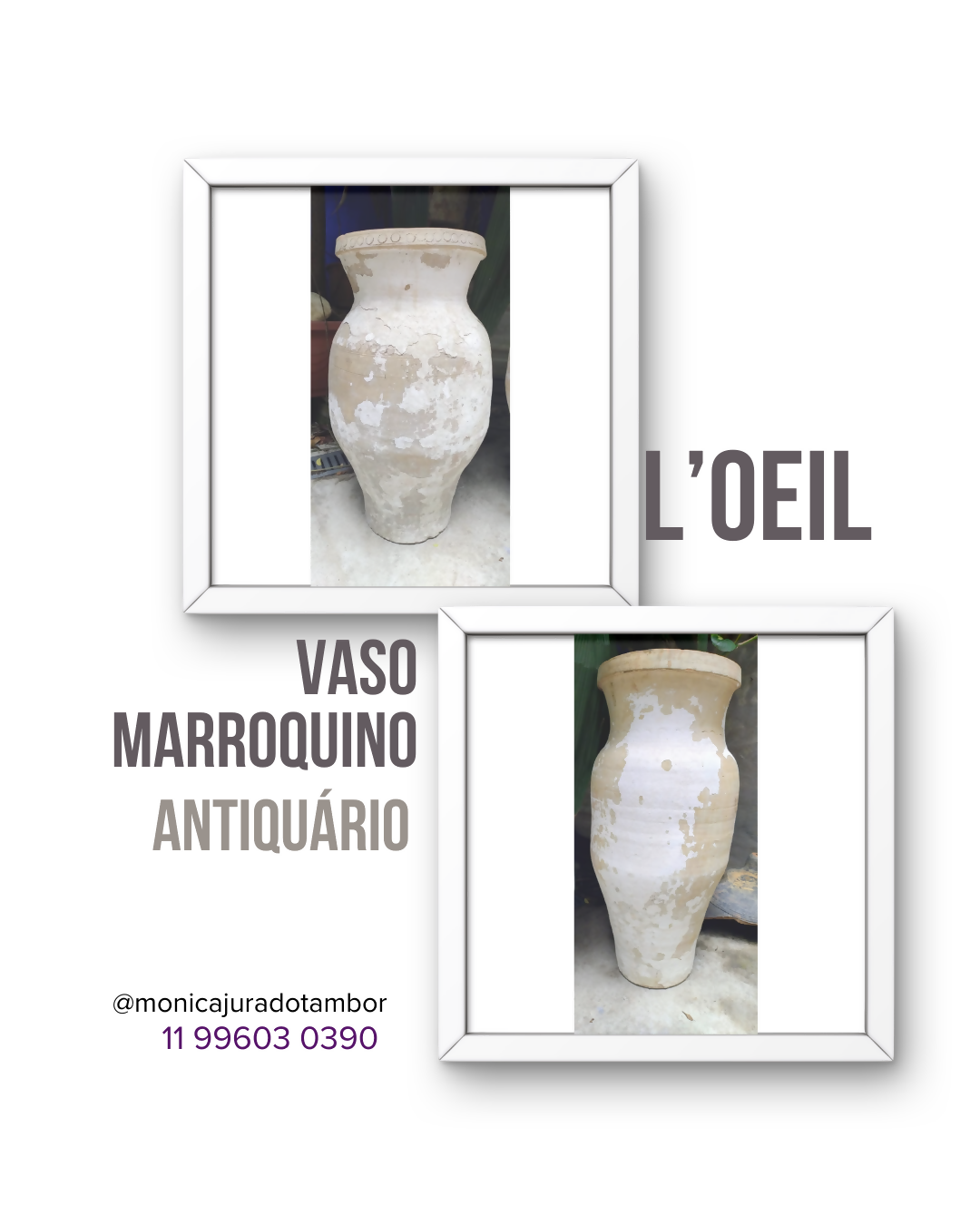 2 VASOS MARROQUINOS - Peça de antiquário adquirido no final dos anos 80 na Loeil