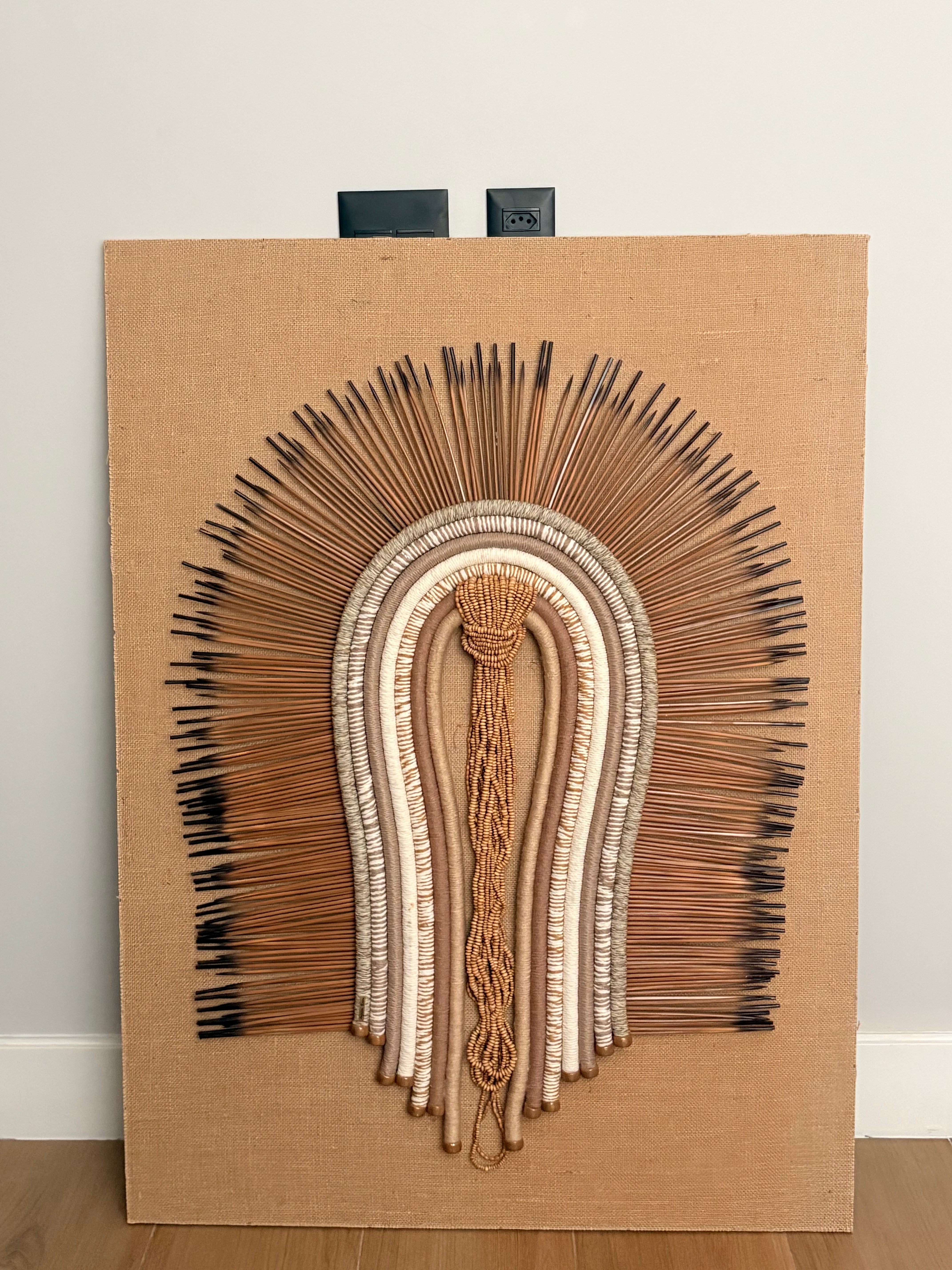 Quadro de Cocar elementos naturais - Cejana Pires