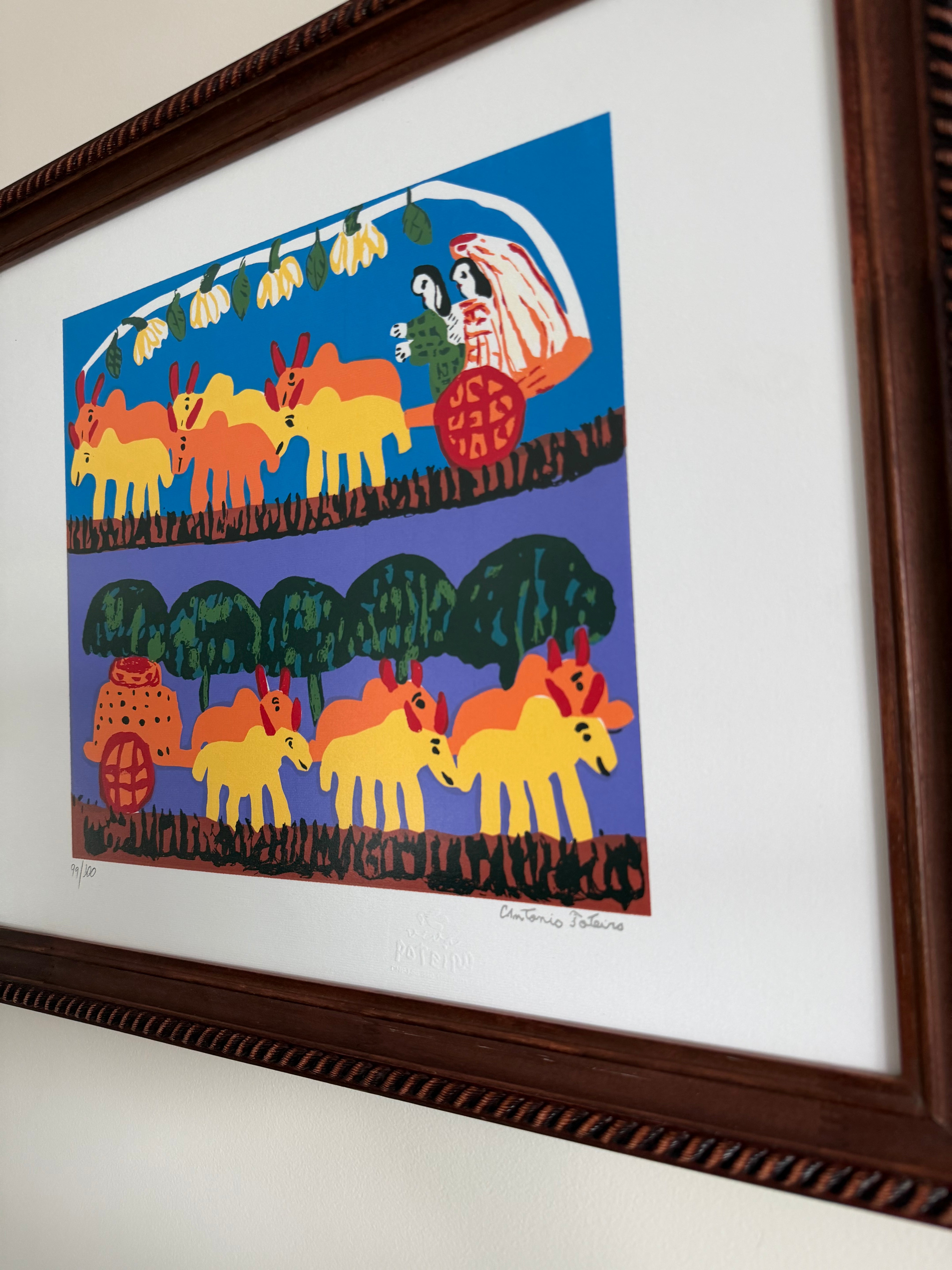 Quadro "Casamento no Céu" serigrafia Antonio Poteiro 