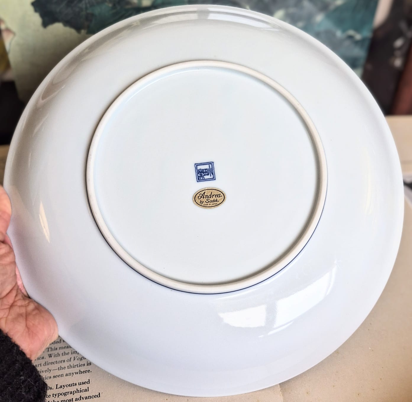 Prato decorativo maravilhoso tipo medalhão em porcelana vintage japonesa Mino Yaki, em estado de vitrine!