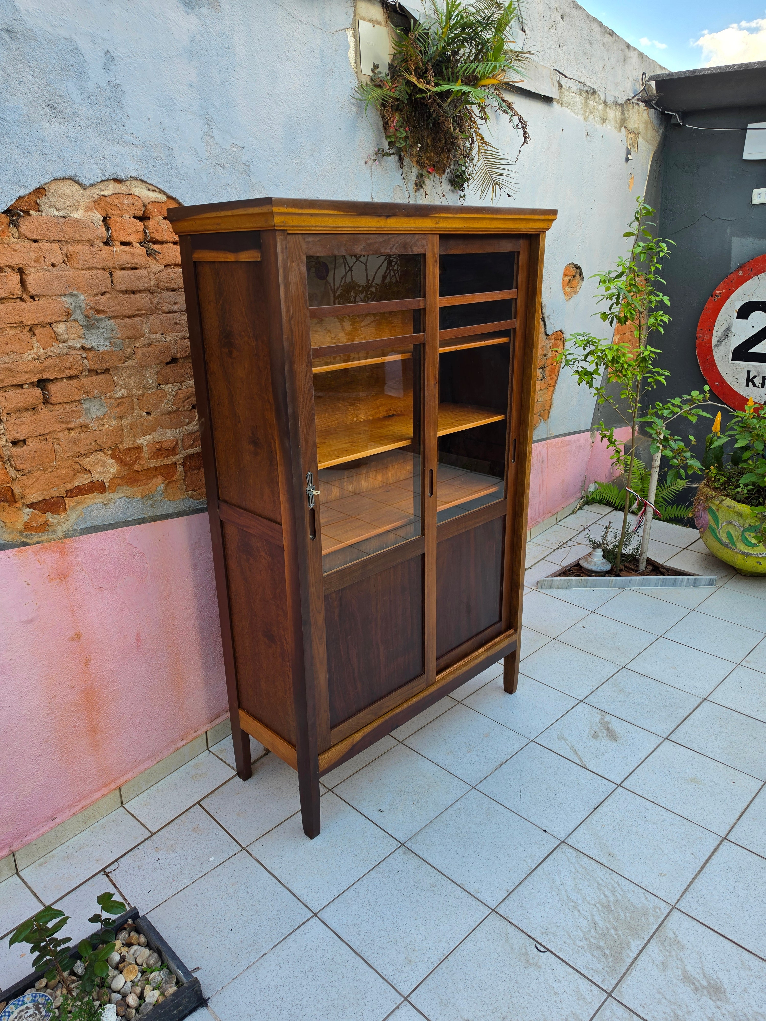 Estante/ Livreiro porta de correr década de 60