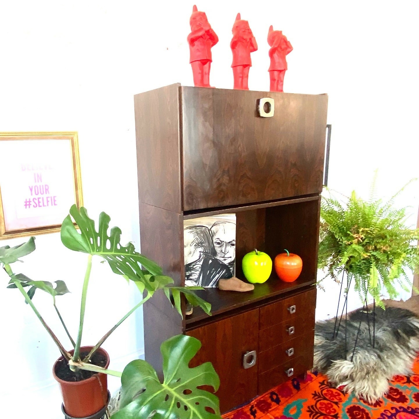 Estante vintage em laminado padrão Jacarandá
