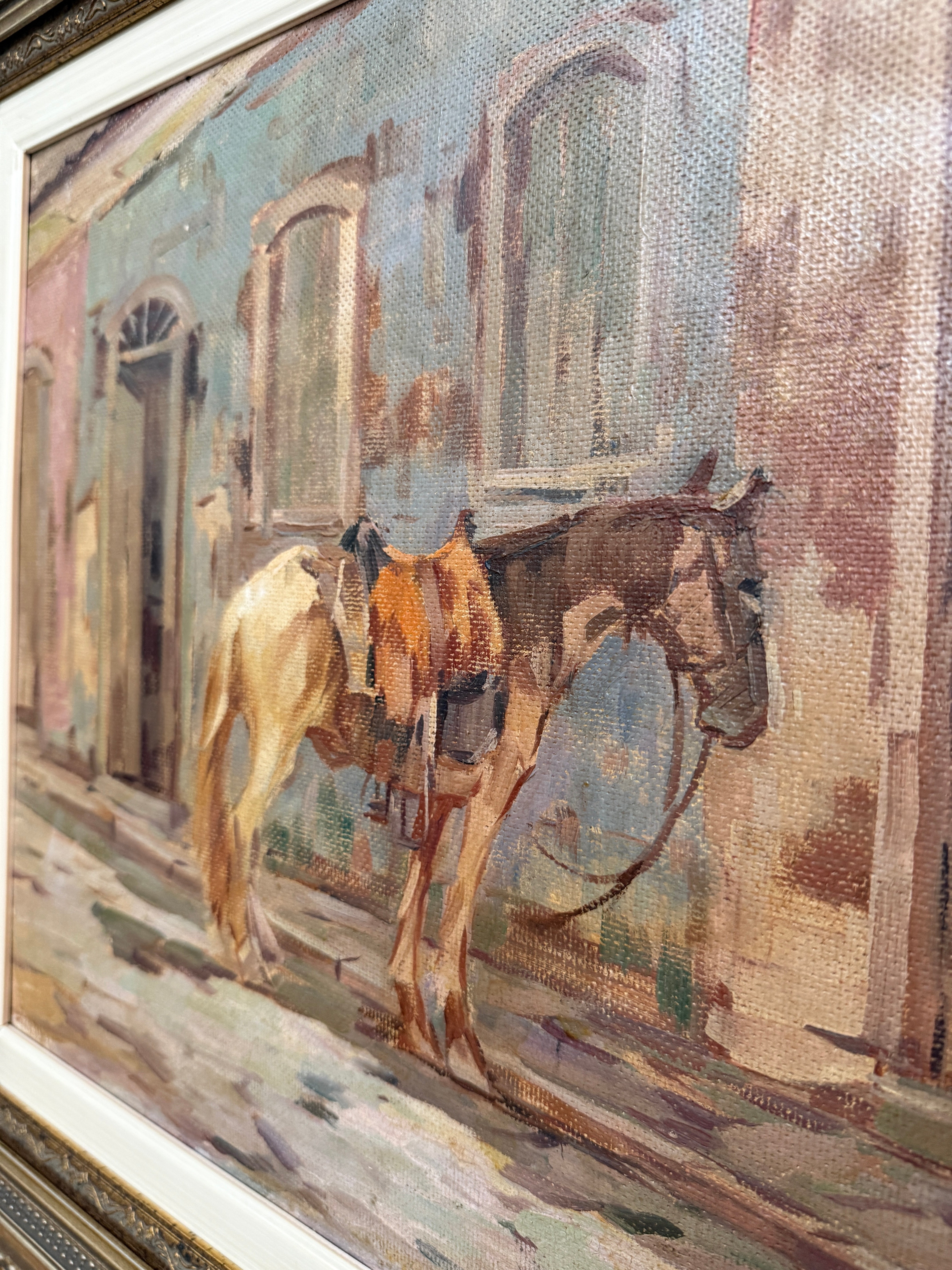 Belíssimo quadro do Giovanni Óppido retratando cavalo (0,71 x 0,58) 