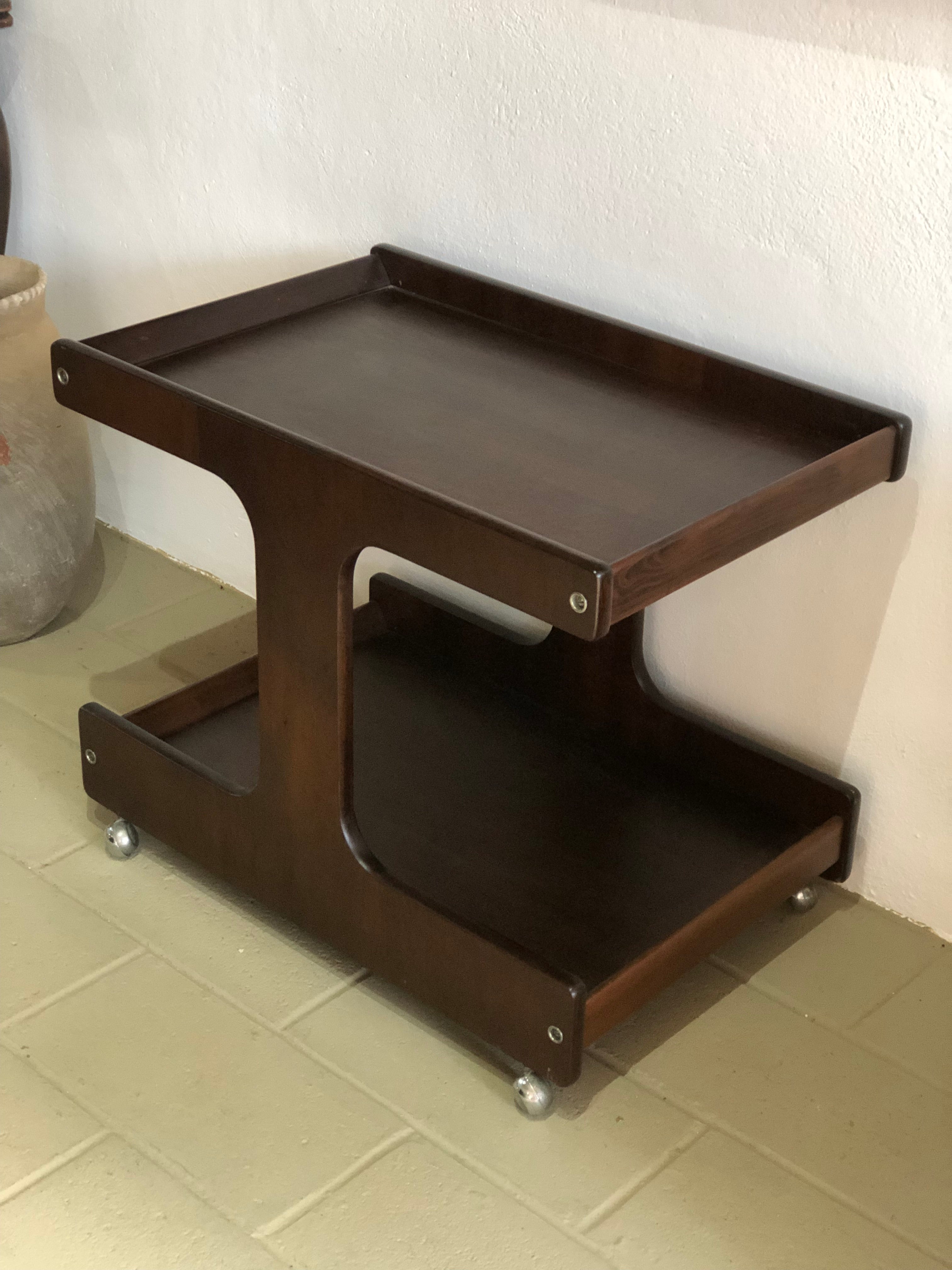 Carrinho de madeira de chá/bar Geraldo de Barros década 70