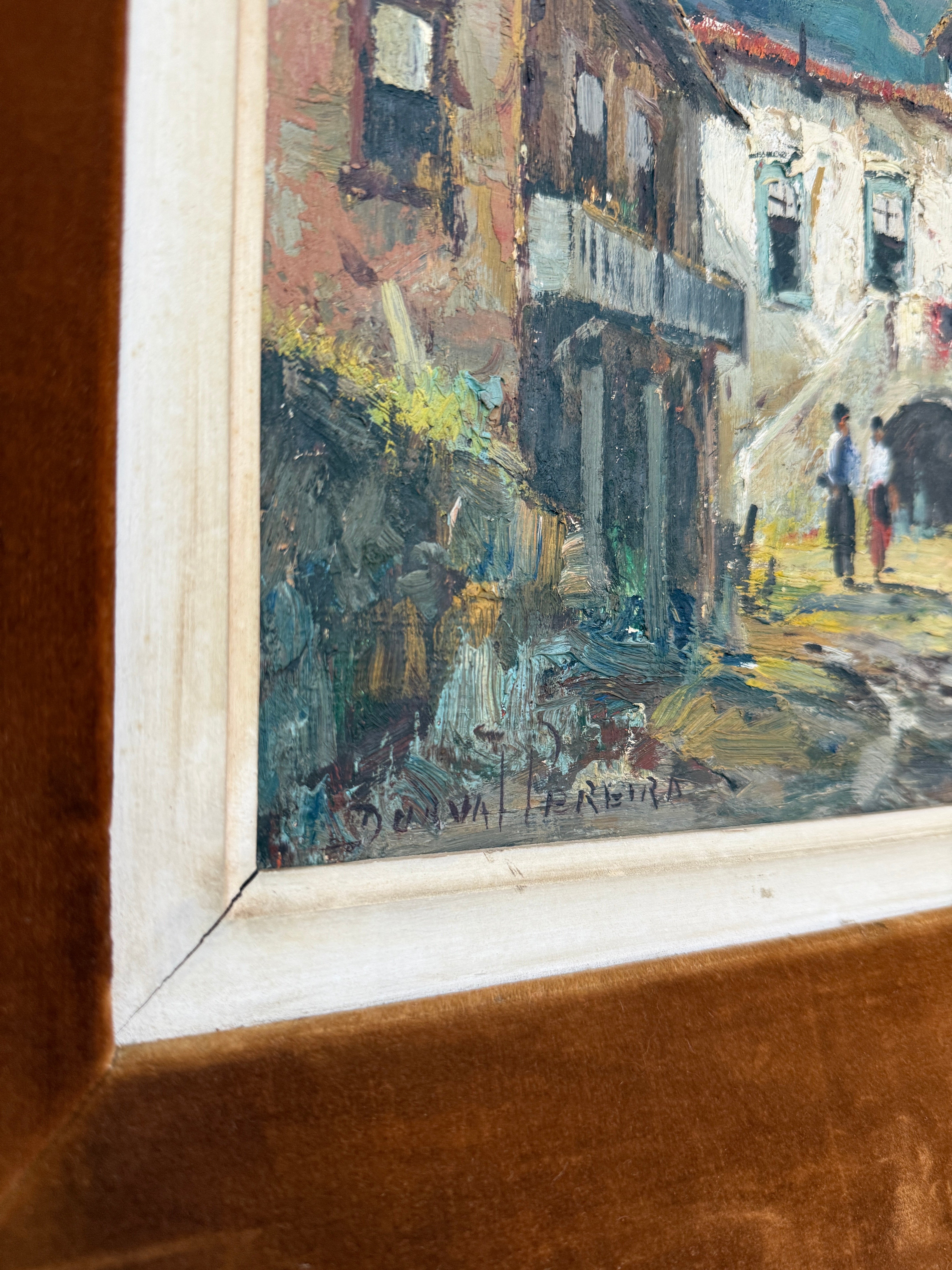 Belíssimo Quadro do renomado pintor Durval Pereira retratando vila de casas