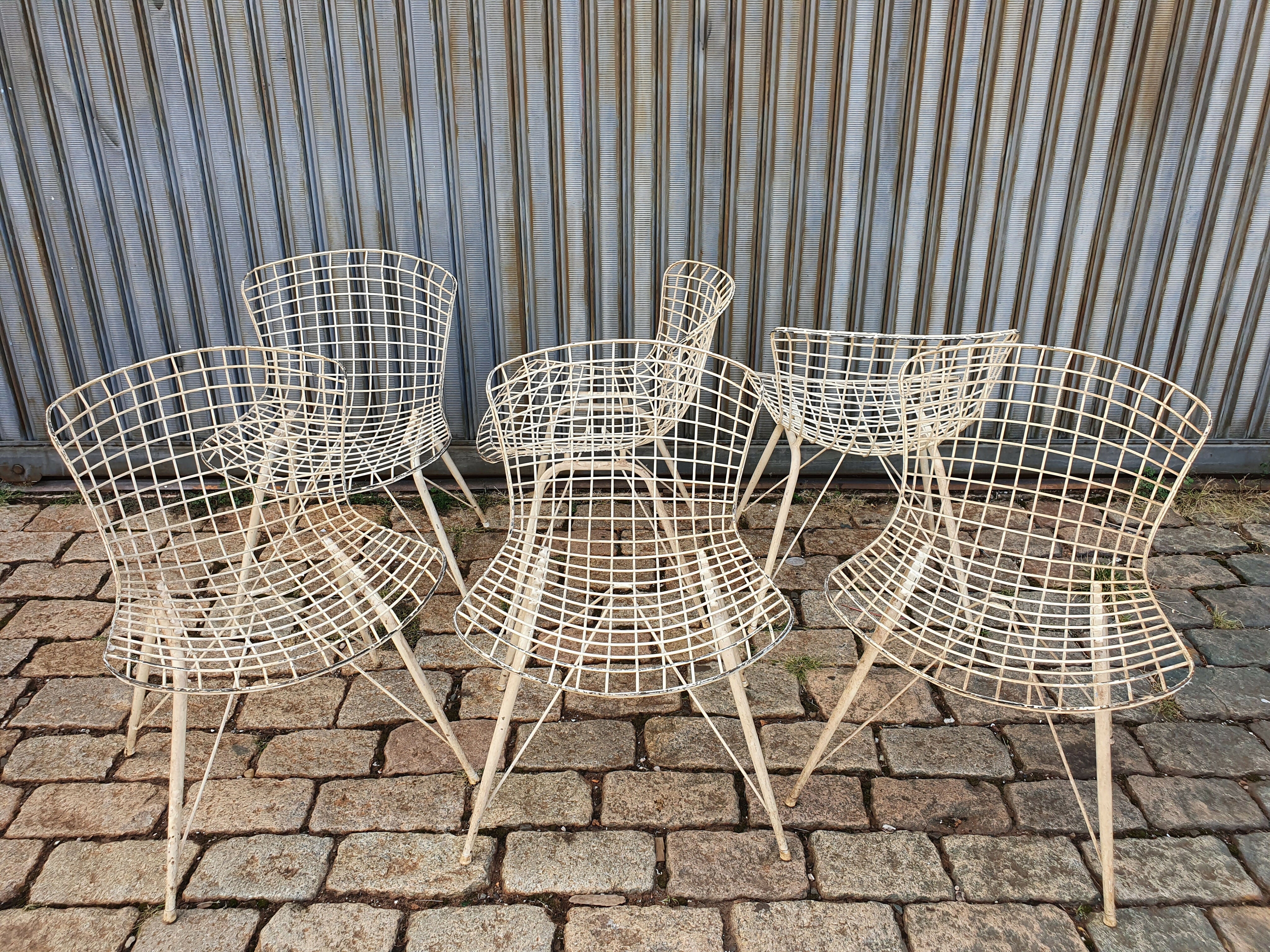 Set de cadeiras anos 60 ferro aramado