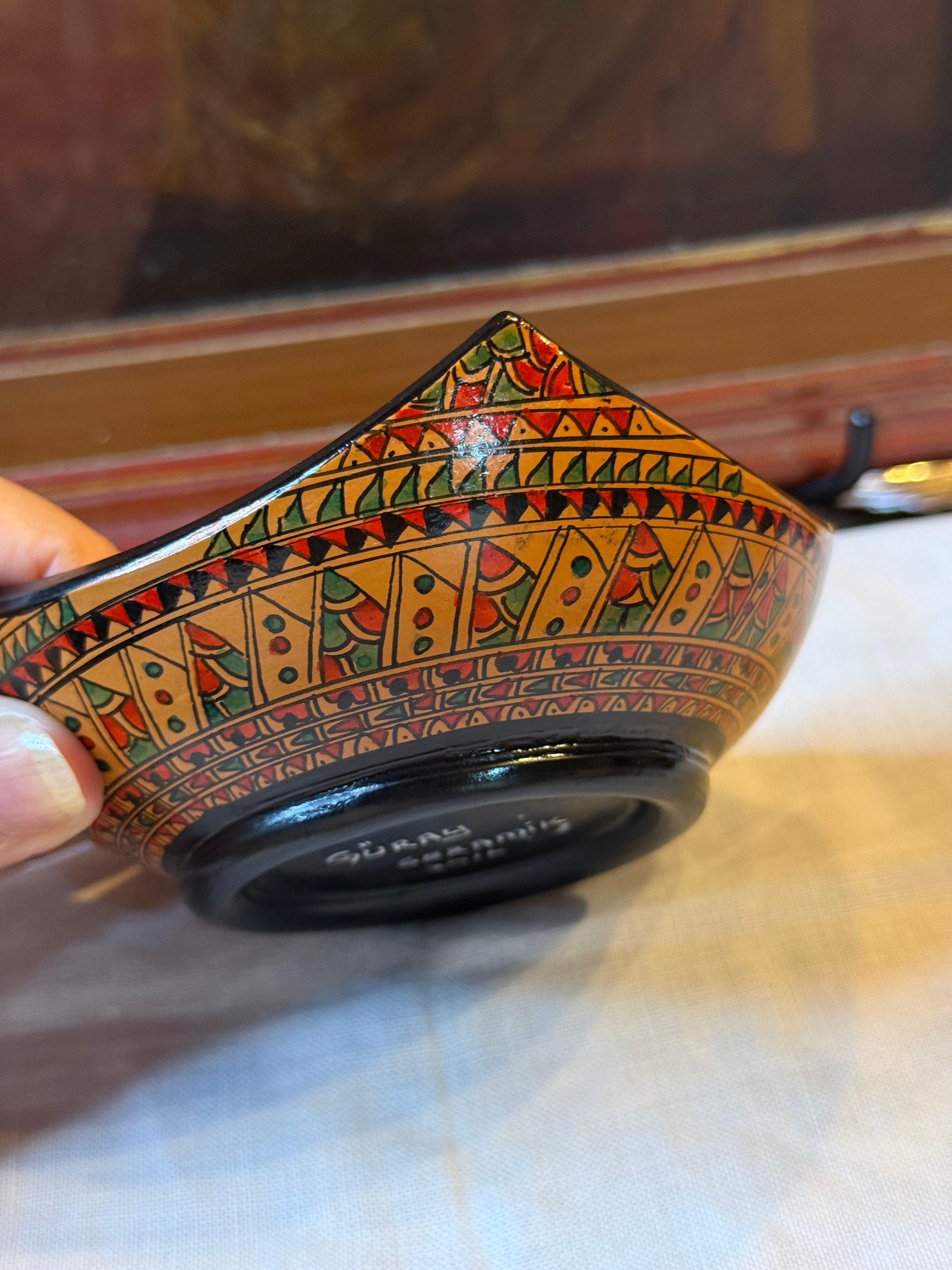 Vaso e Bowl em cerâmica Étnica