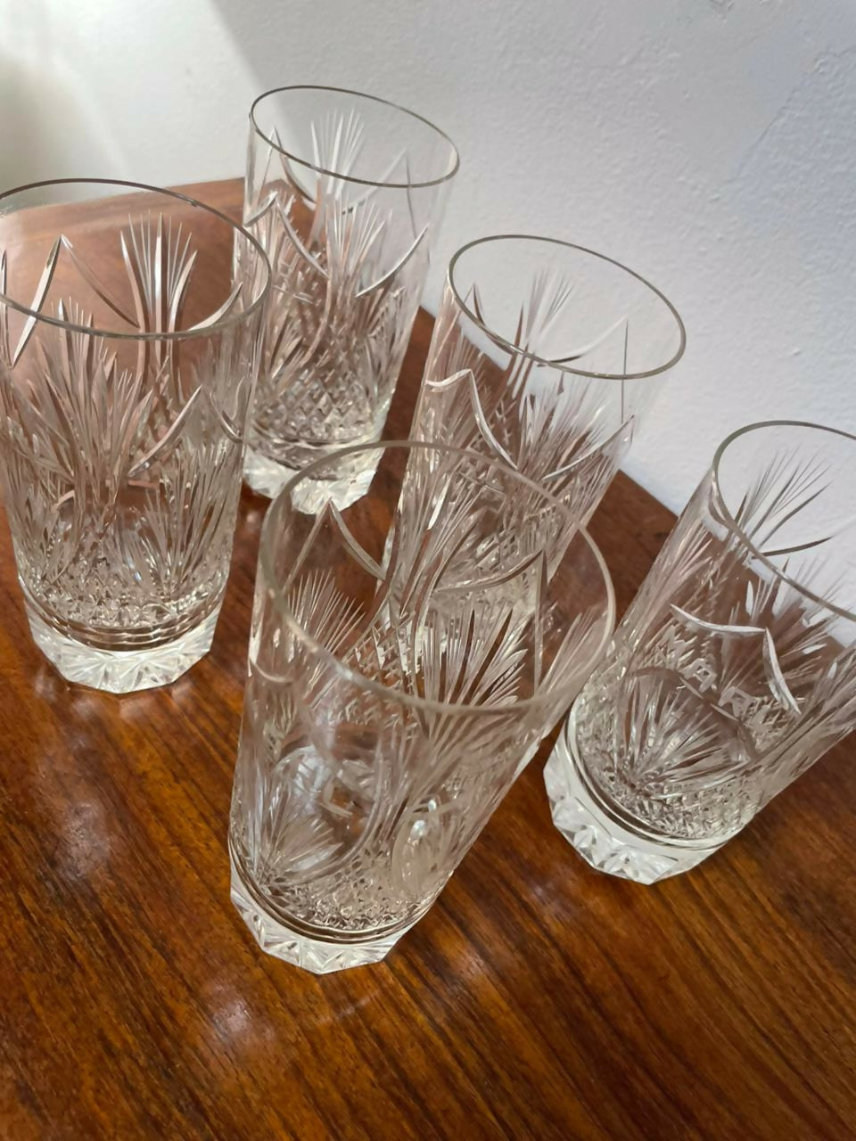 5 Copos em Cristal Lapidado Estelar
