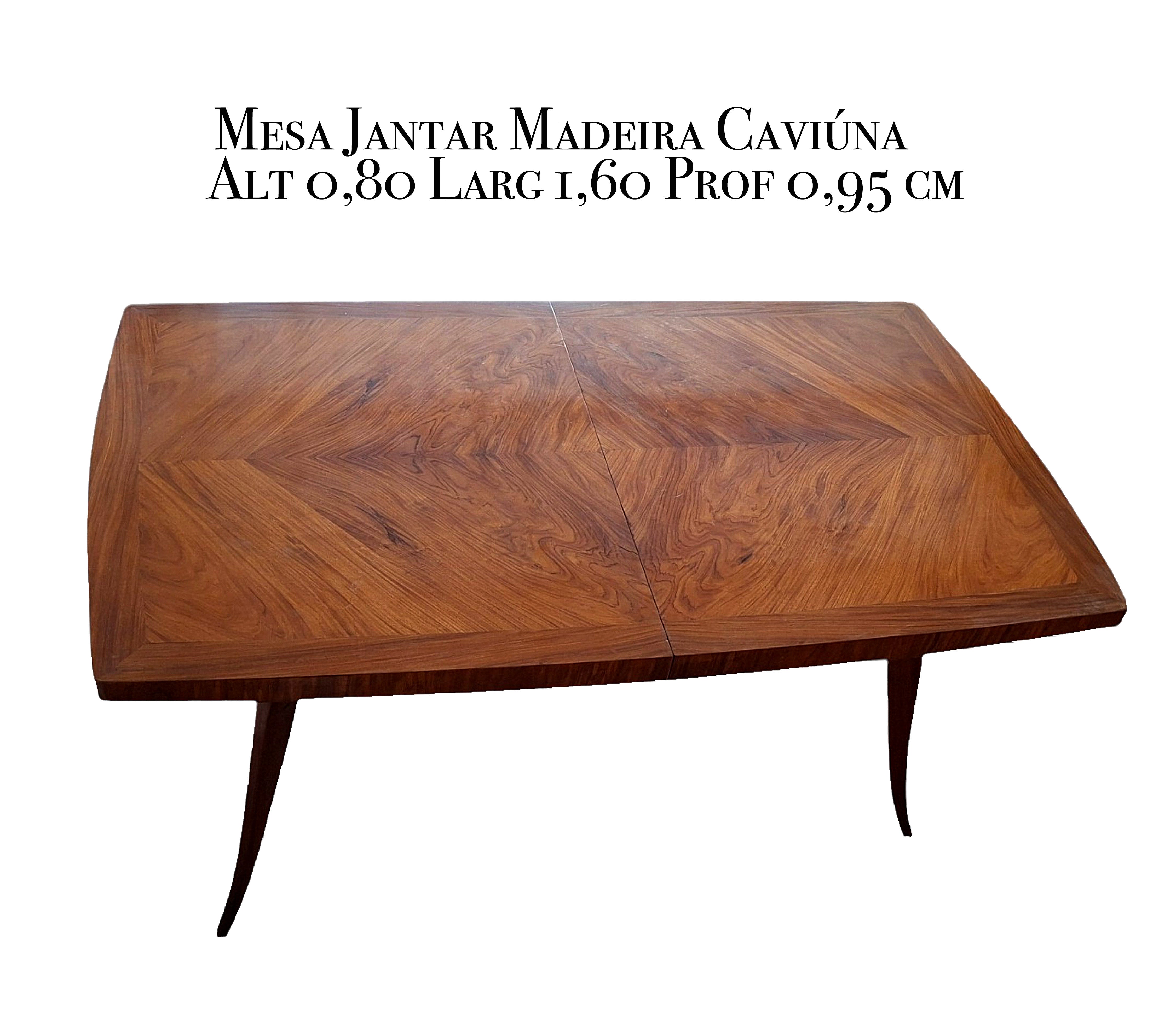 CONJUNTO DE MESA DE JANTAR COM 6 CADEIRAS – MADEIRA NOBRE CAVIÚNA