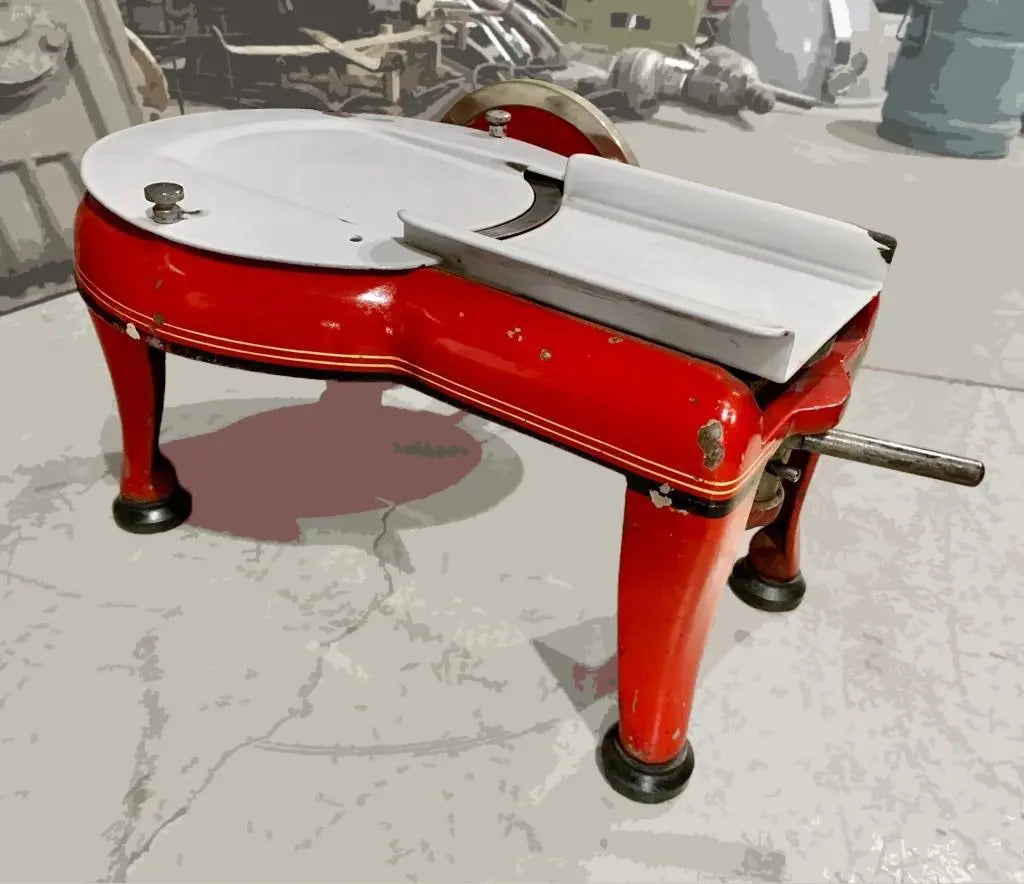 Cortador de frios antigo / manual em. vermelho 