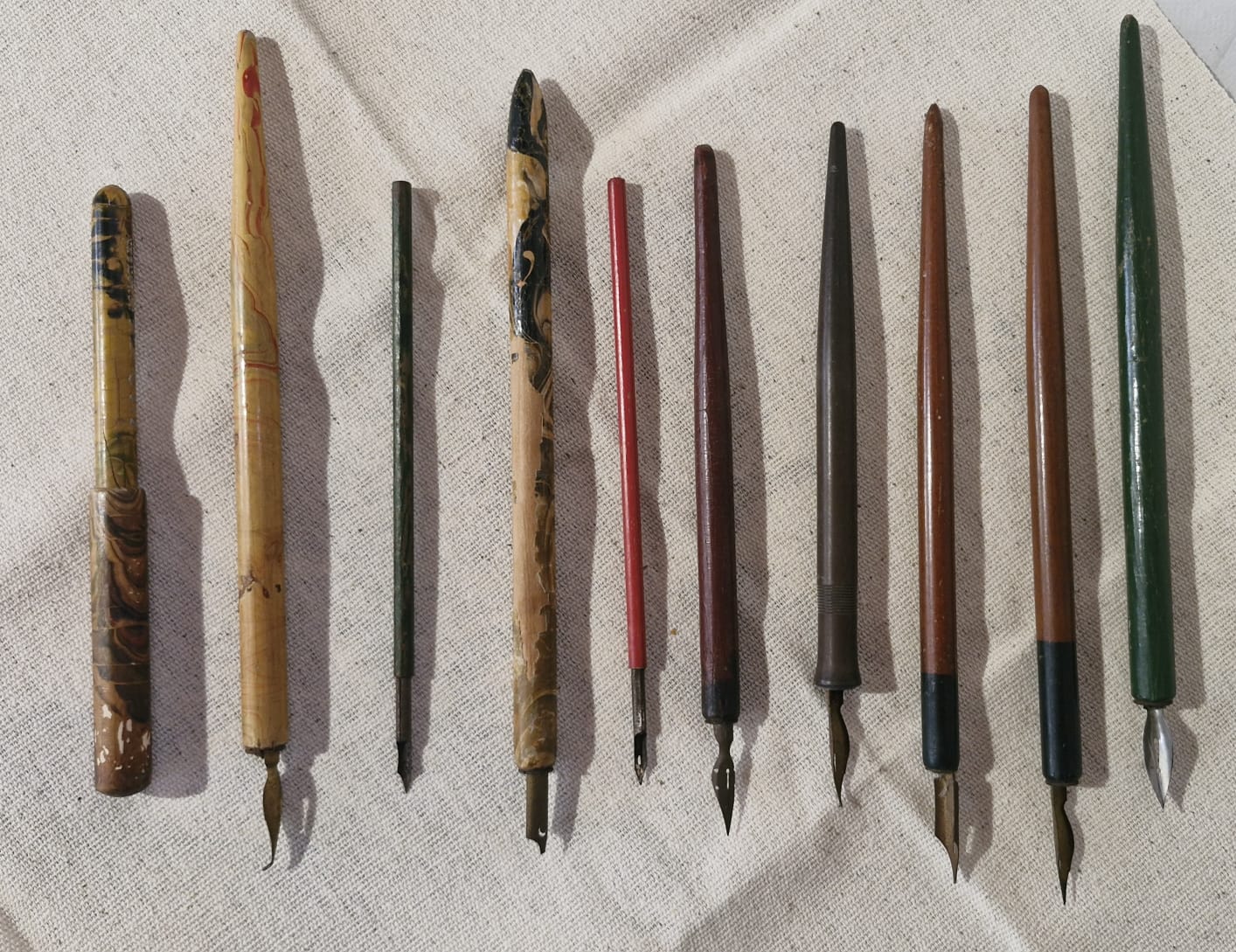 Rara Coleção 10 Canetas De Pena Antigas (Dip Pens) Vintage Caligrafia