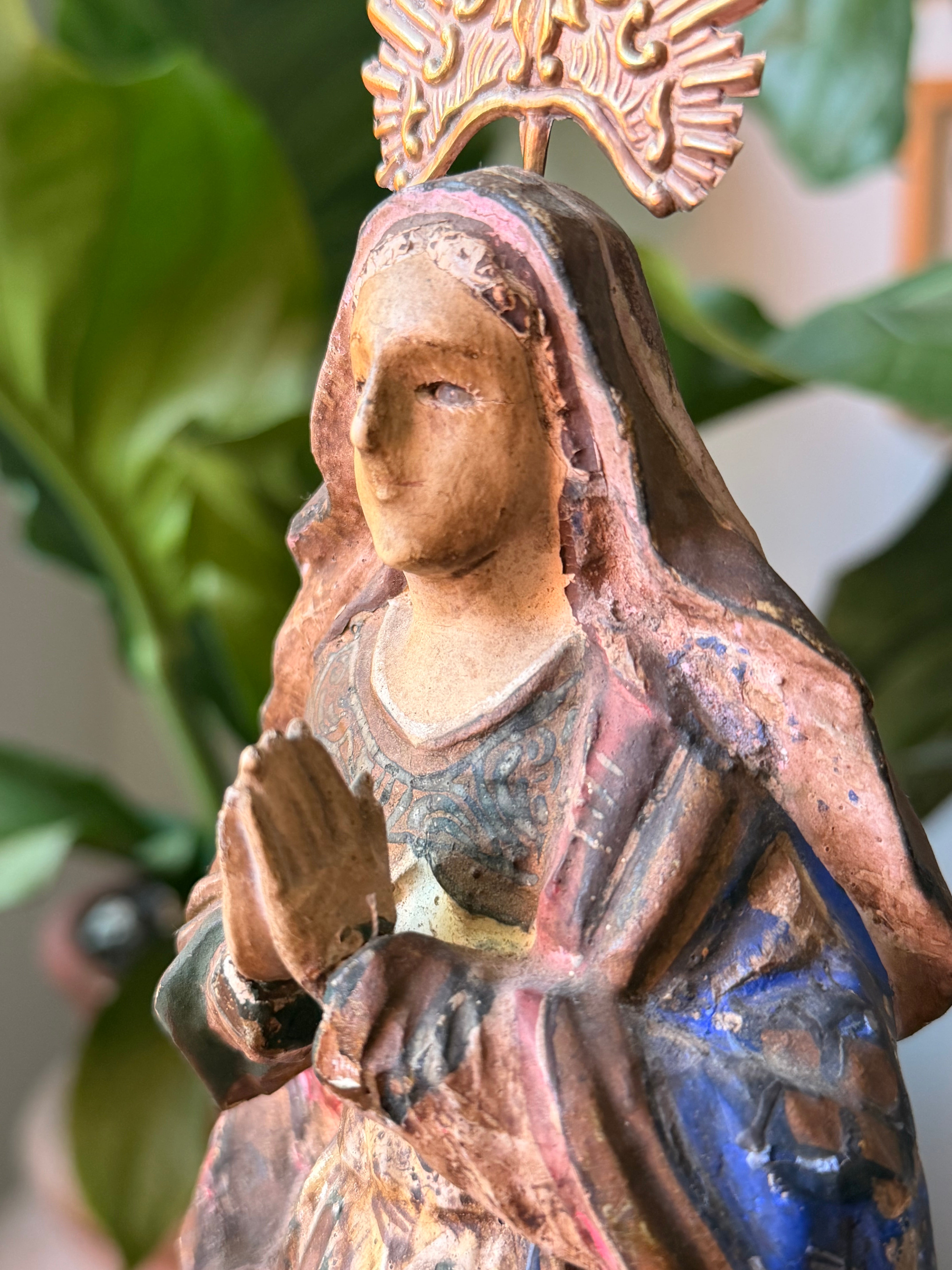 Escultura em madeira Nossa Senhora Conceição Séc XIX/XX 